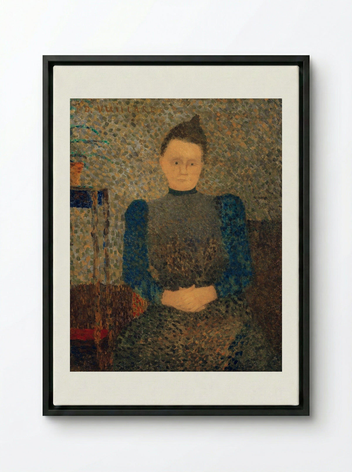 Portrait of Marie Vuillard - Édouard Vuillard - Framed Canvas Black