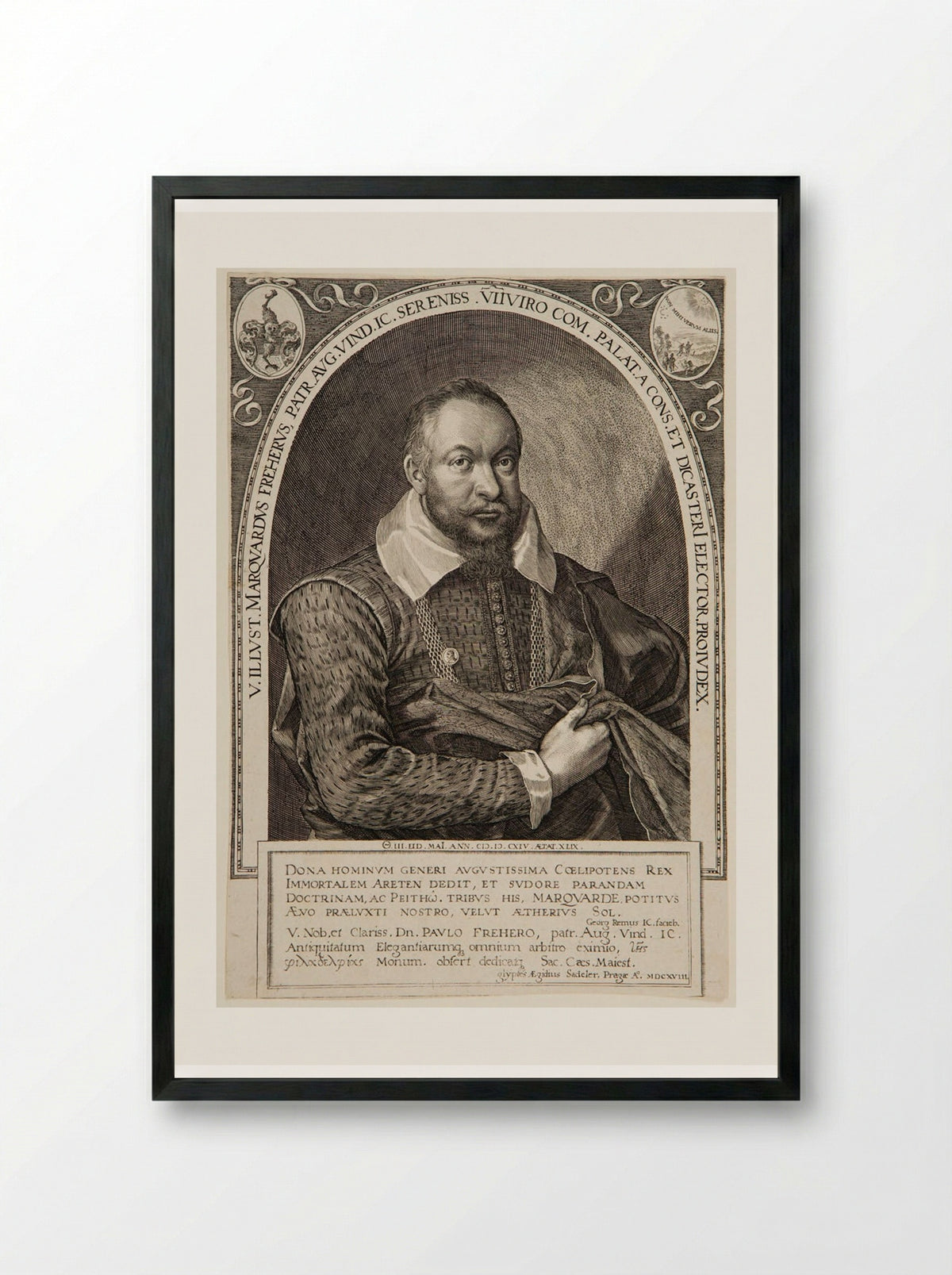Portrait of Marquard Freher - Aegidius Sadeler II - Framed Print Black