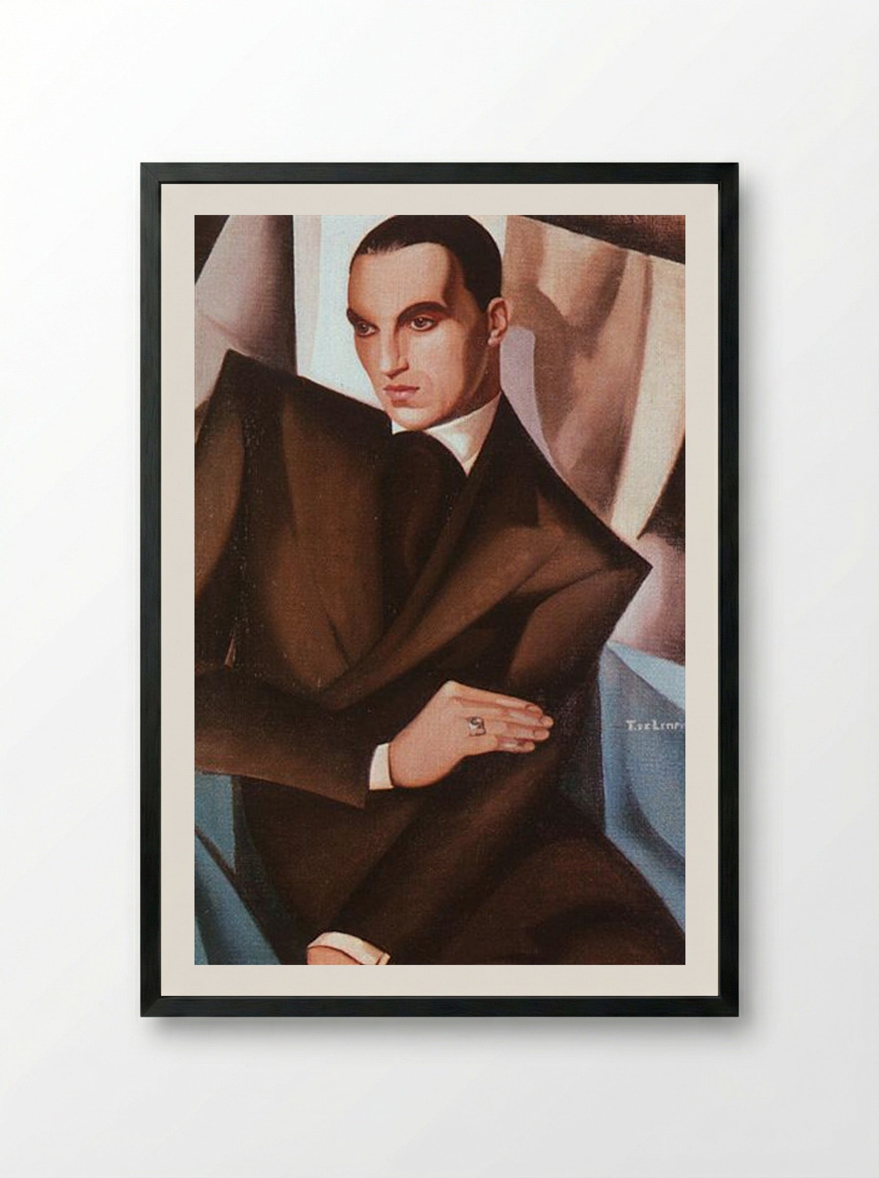 Portrait of Marquis Sommi - Tamara de Lempicka - Framed Print Black