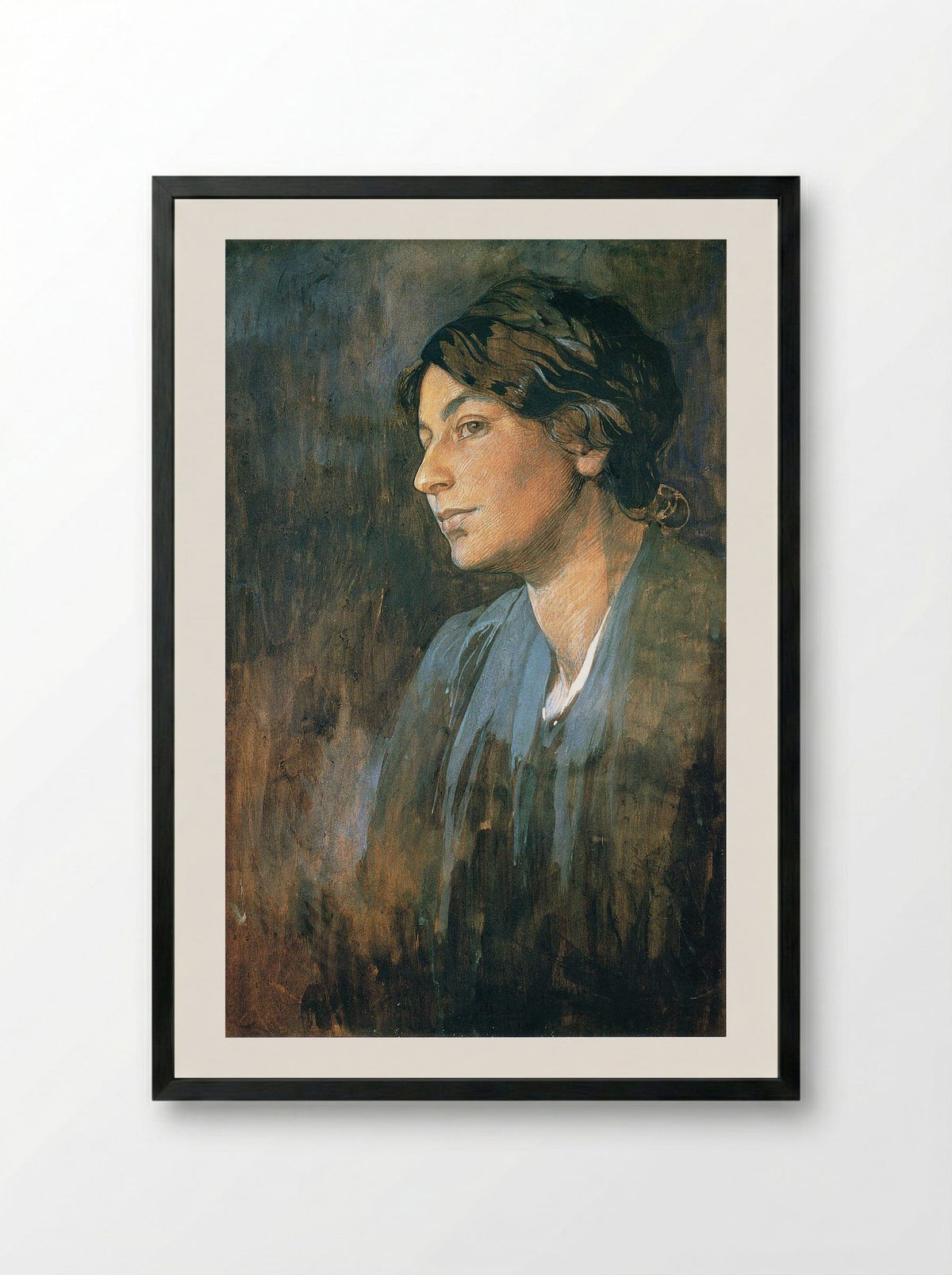 Portrait of Marushka, Artist's Wife - Alphonse Mucha - Framed Print Black