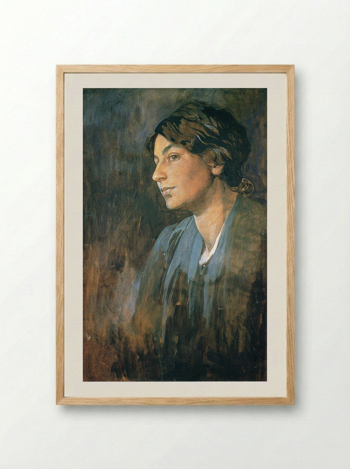 Portrait of Marushka, Artist's Wife - Alphonse Mucha - Framed Print Wood