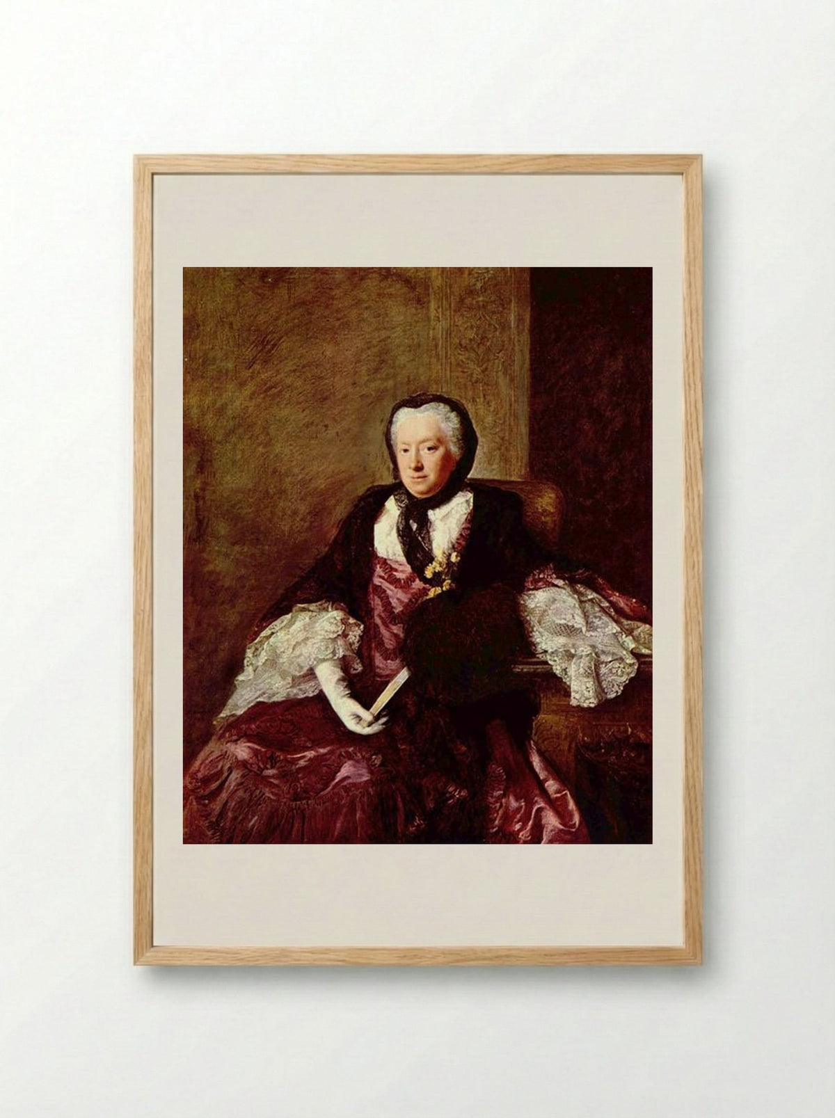 Portrait of Mary Atkins (Mrs. Martin) - Allan Ramsay - Framed Print Wood