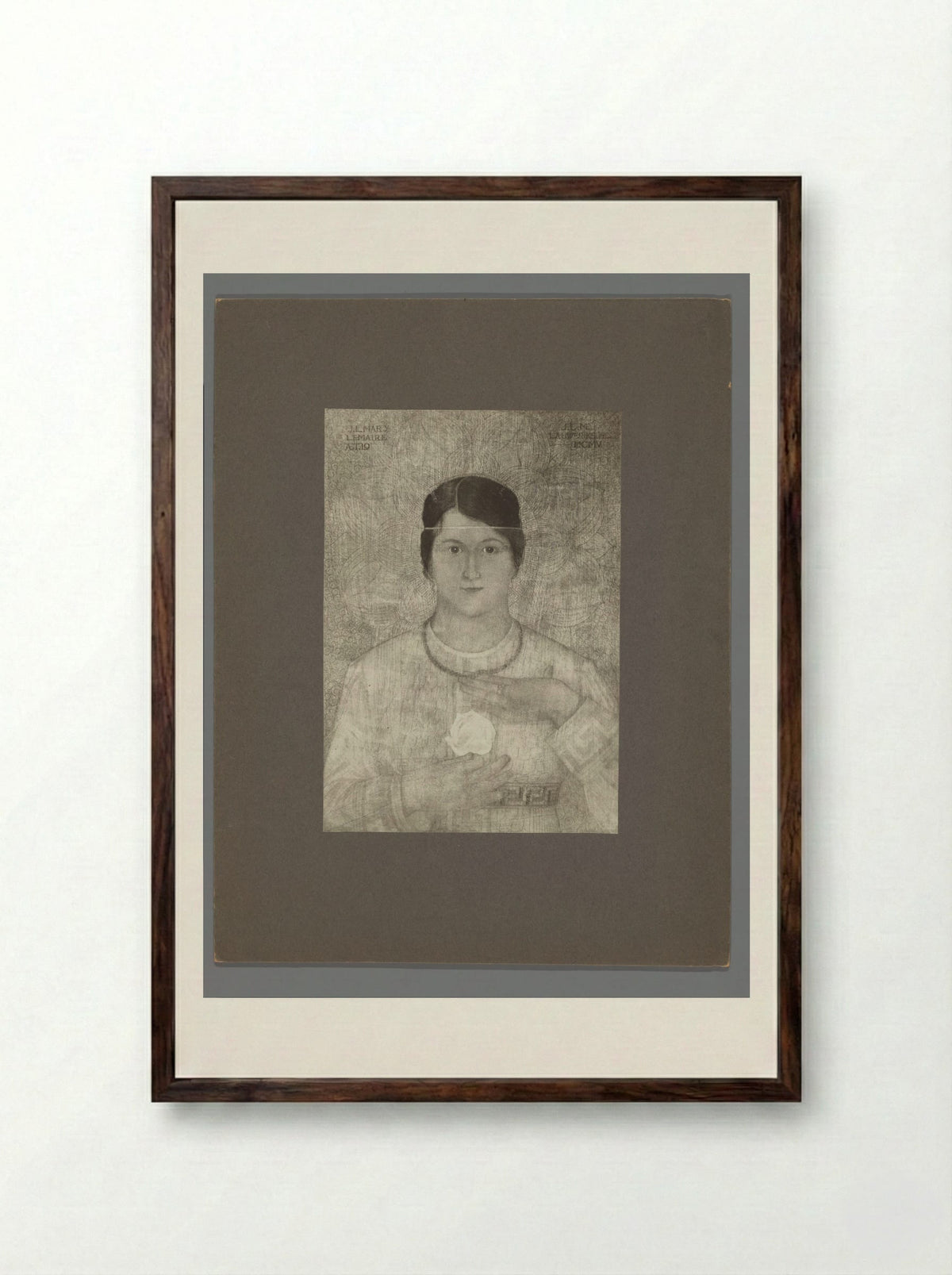 Portrait of Mary Lemaire - Mathieu Lauweriks - Framed Print Dark Wood