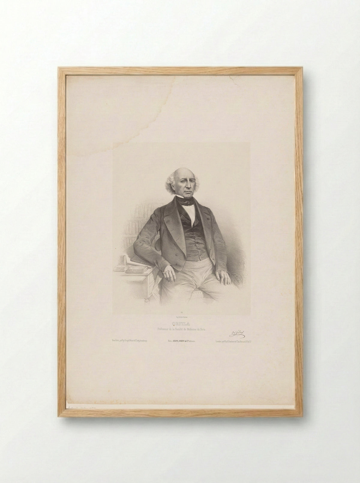 Portrait of Mathieu Orfila - Marie Alexandre Alophe - Framed Print Wood