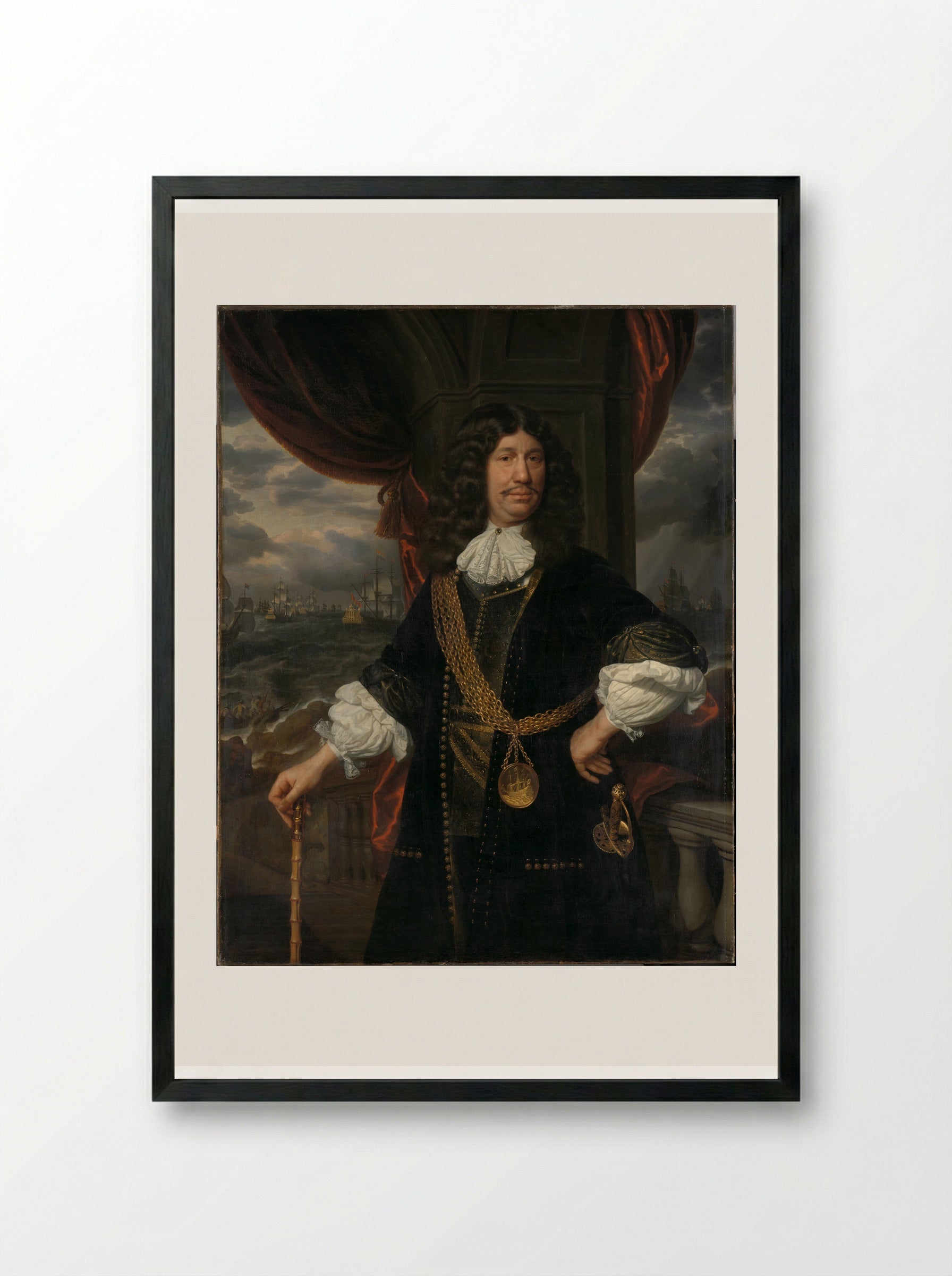 Portrait of Mattheus van den Broucke - Samuel van Hoogstraten - Framed Print Black