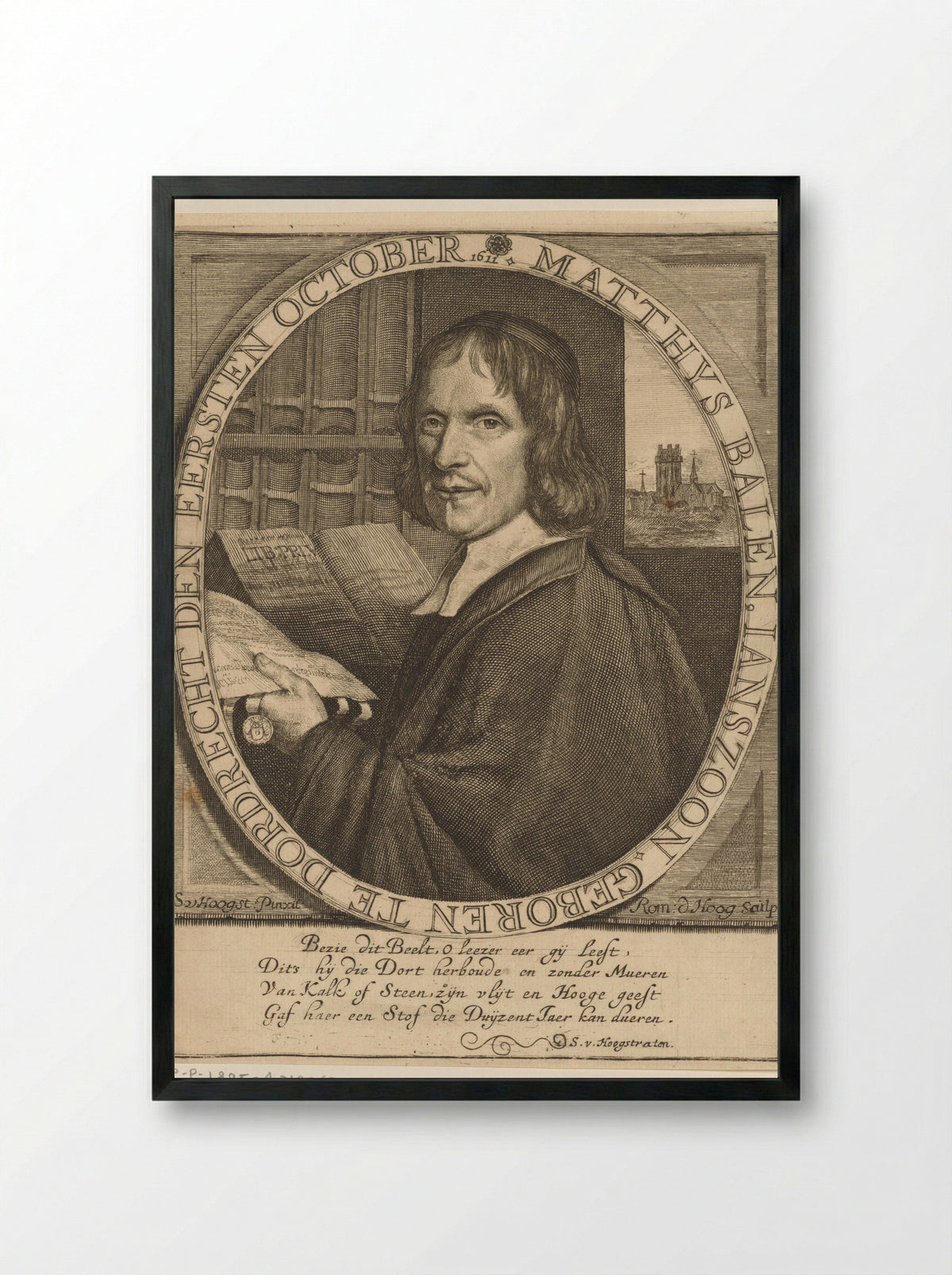 Portrait of Matthijs Balen - Romeyn de Hooghe - Framed Print Black