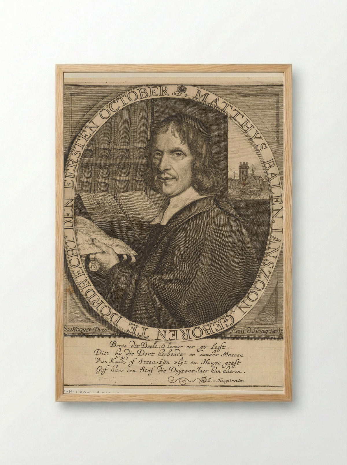 Portrait of Matthijs Balen - Romeyn de Hooghe - Framed Print Wood