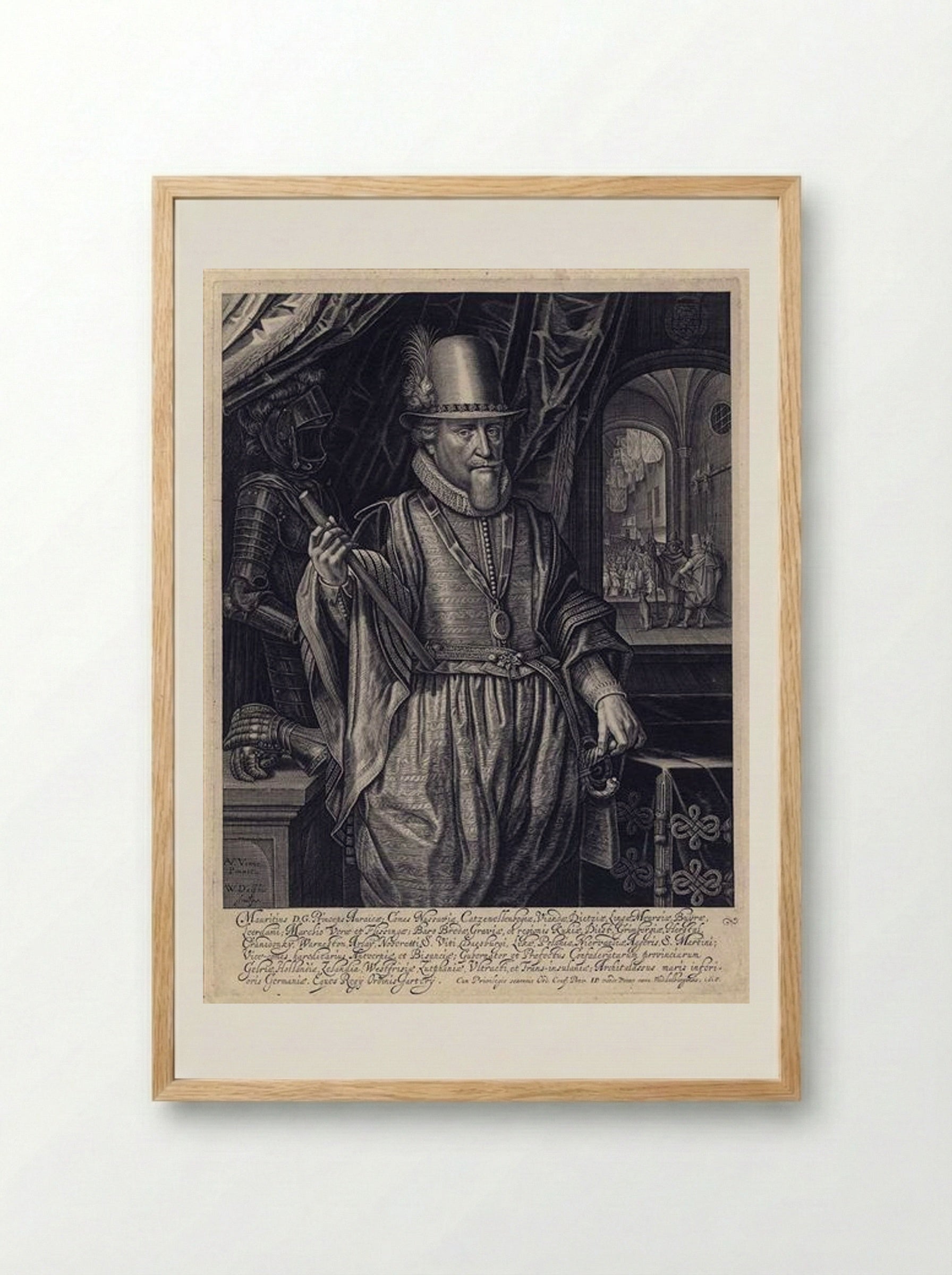 Portrait of Maurice, Prince of Orange - Adriaen van de Venne - Framed Print Wood