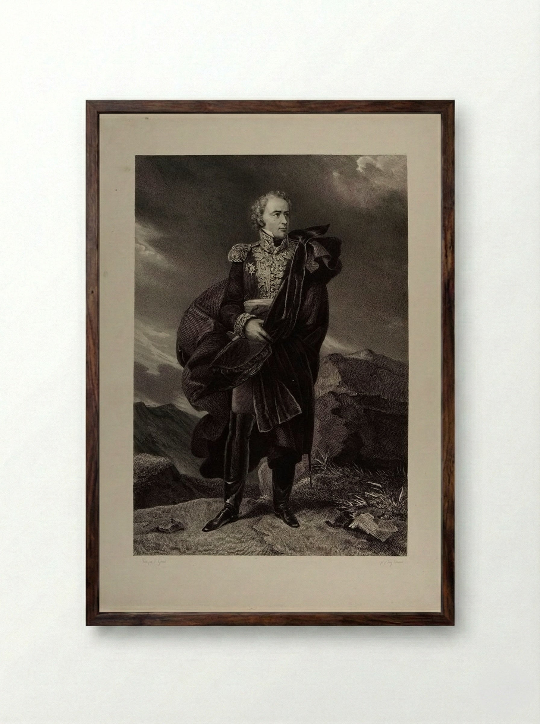 Portrait of Maximilien Sébastien Foy - Tony Johannot - Framed Print Dark Wood