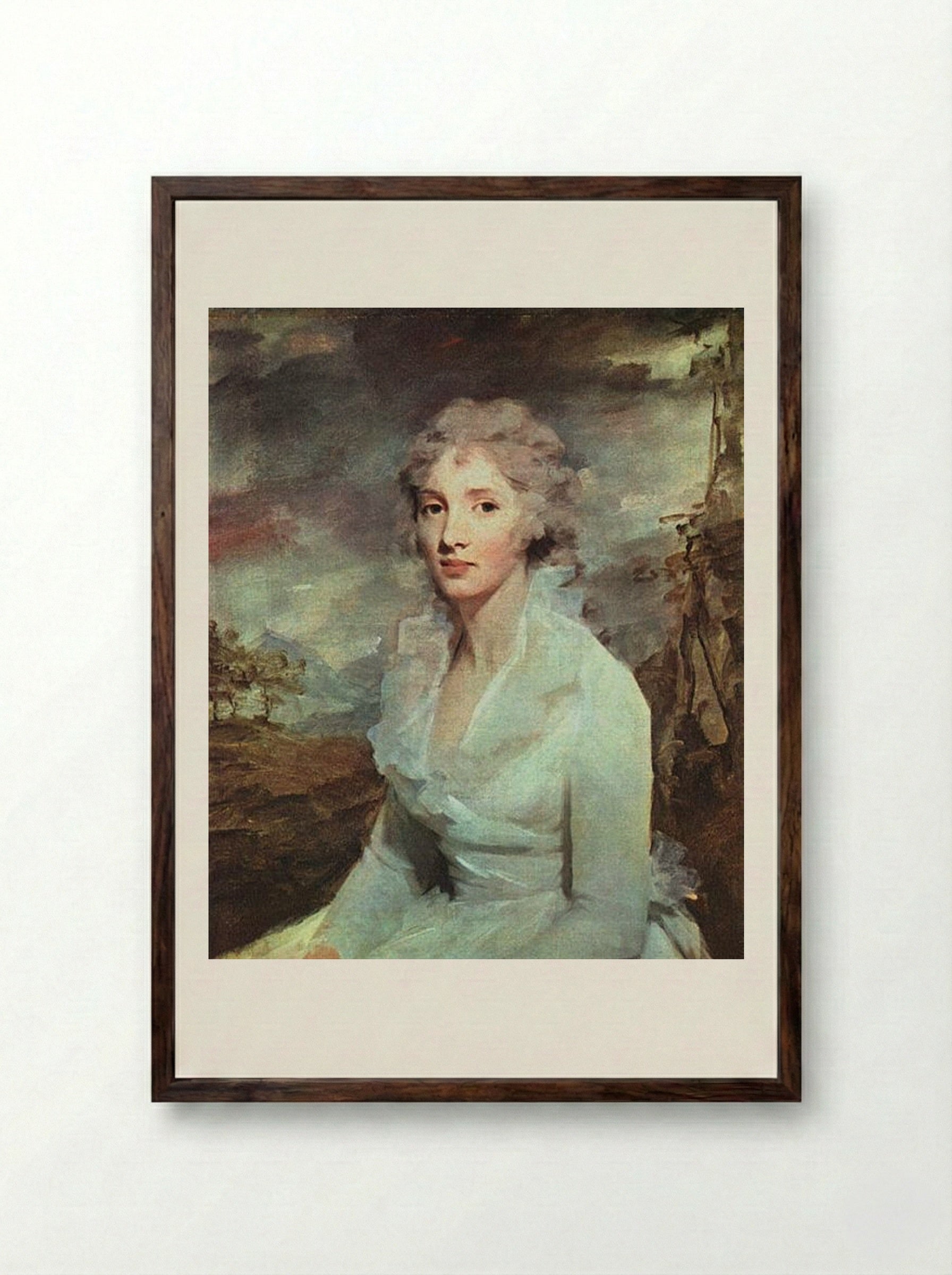 Portrait of Miss Eleanor Urquhart - Henry Raeburn - Framed Print Dark Wood