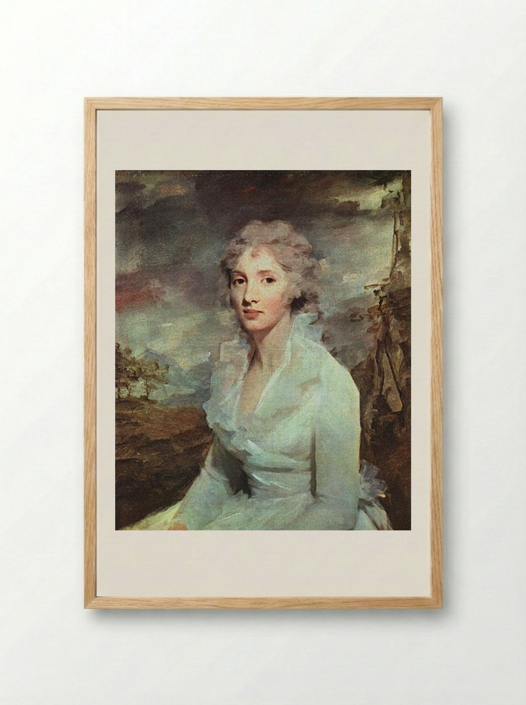 Portrait of Miss Eleanor Urquhart - Henry Raeburn - Framed Print Wood