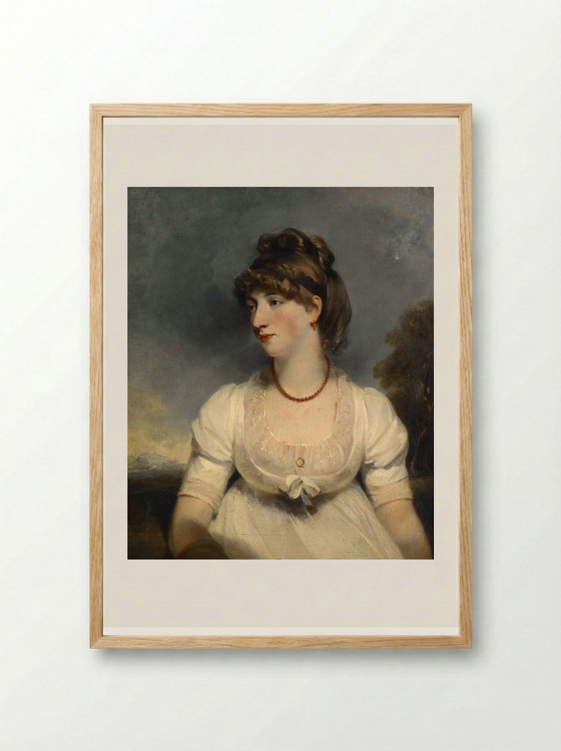 Portrait of Miss Fisher - John Hoppner - Framed Print Wood
