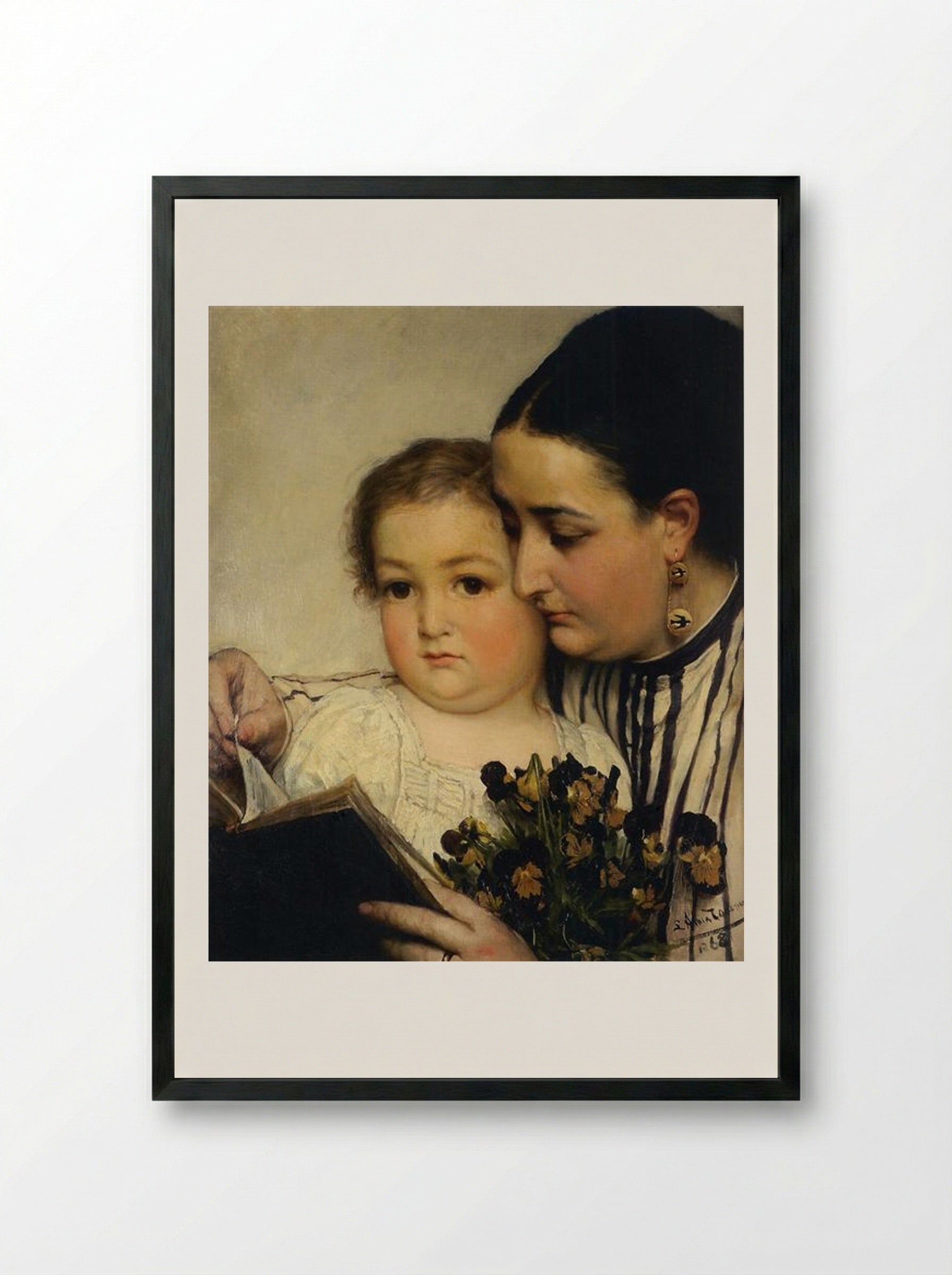 Portrait of Mme Bonnefoy and M. Puttemans - Sir Lawrence Alma-Tadema - Framed Print Black