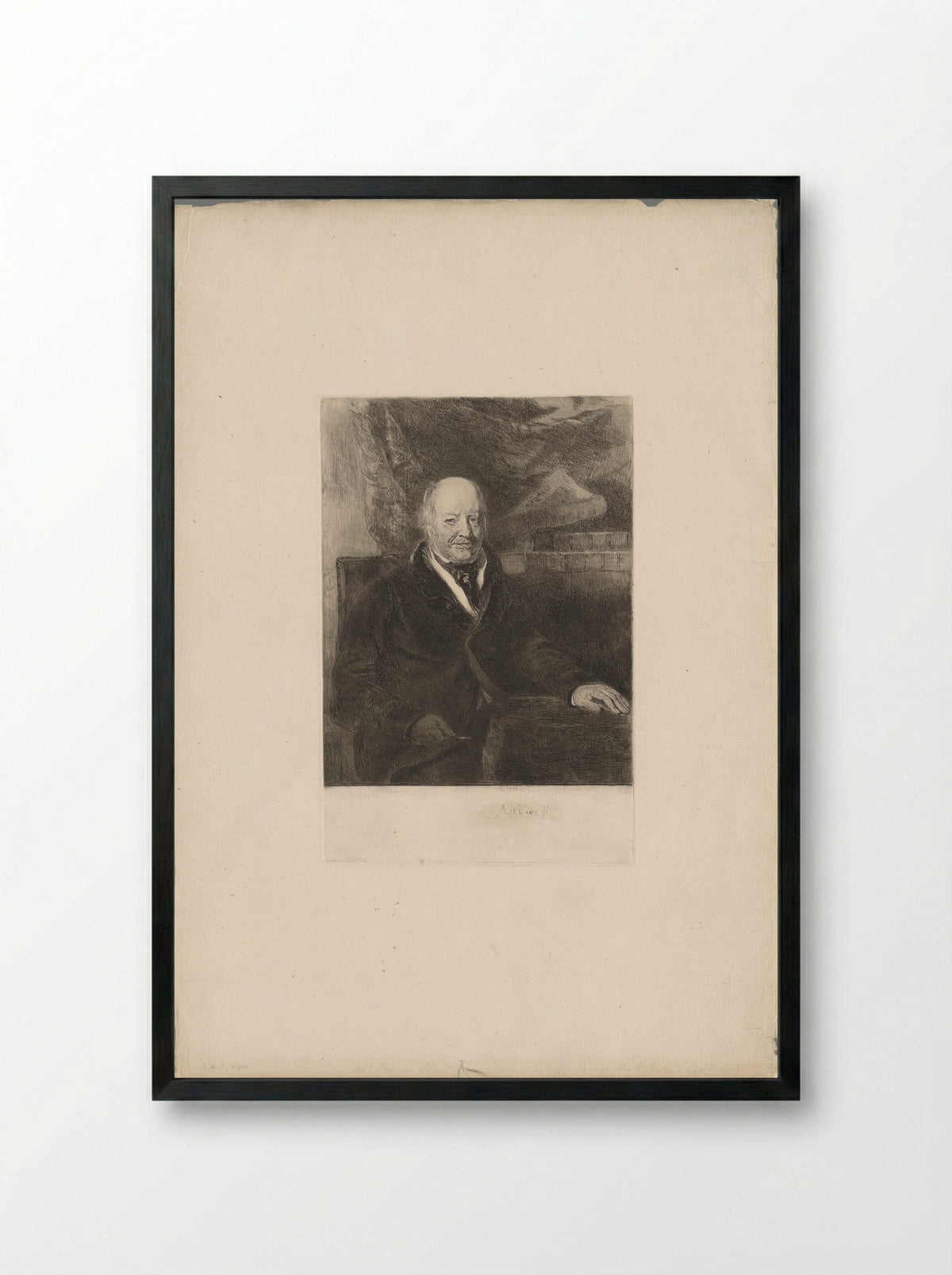 Portrait of Molesworth Phillips - Andrew Geddes - Framed Print Black