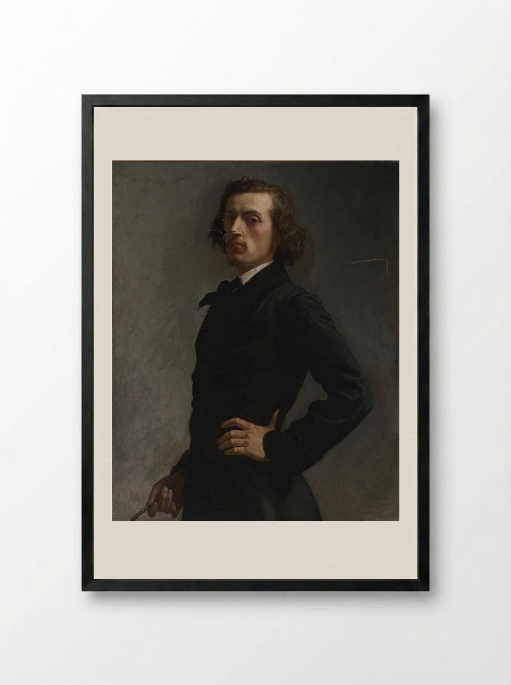 Portrait of Monsieur Allard - Léon Bonnat - Framed Print Black