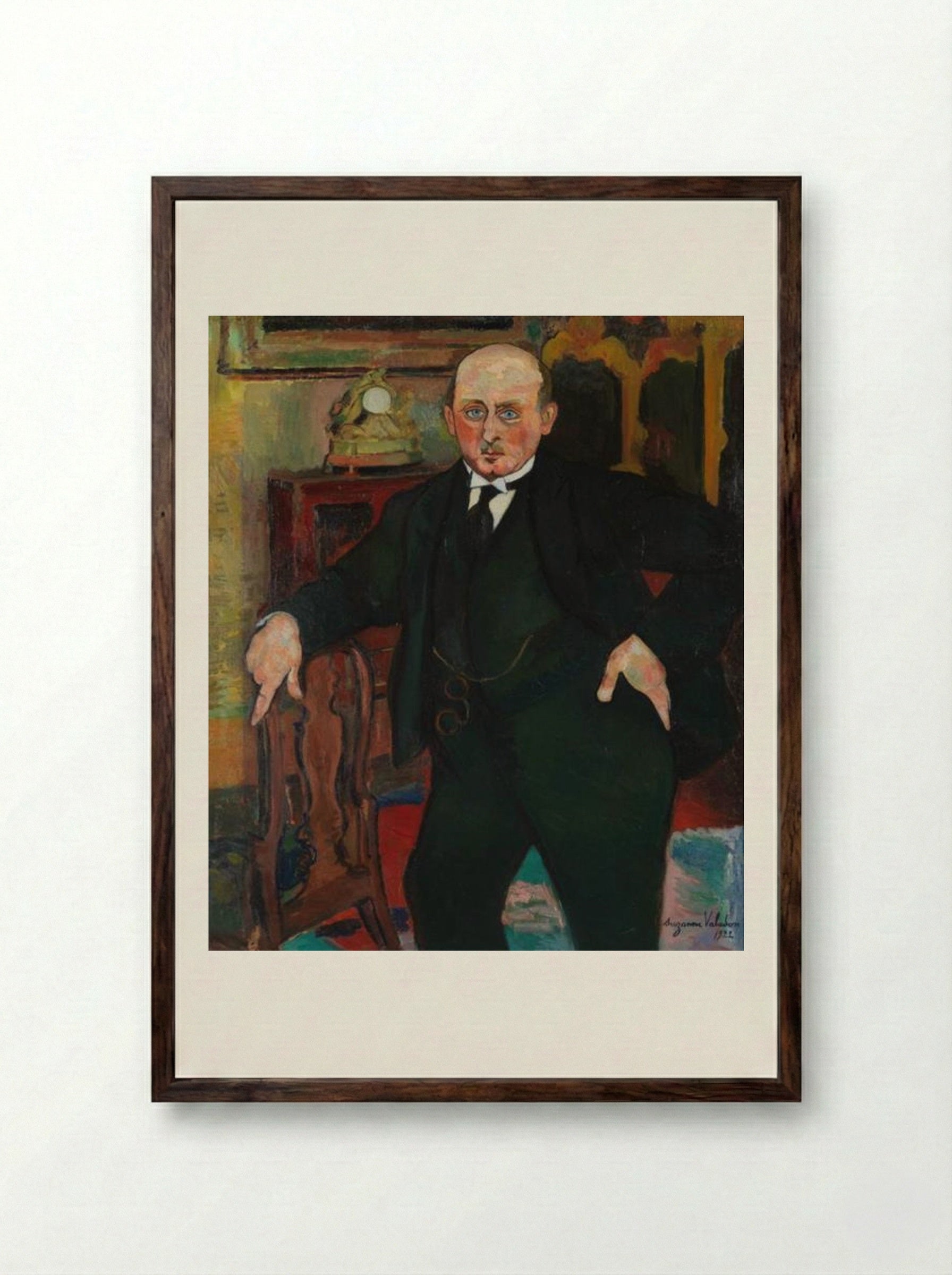 Portrait of Monsieur Mori - Suzanne Valadon - Framed Print Dark Wood