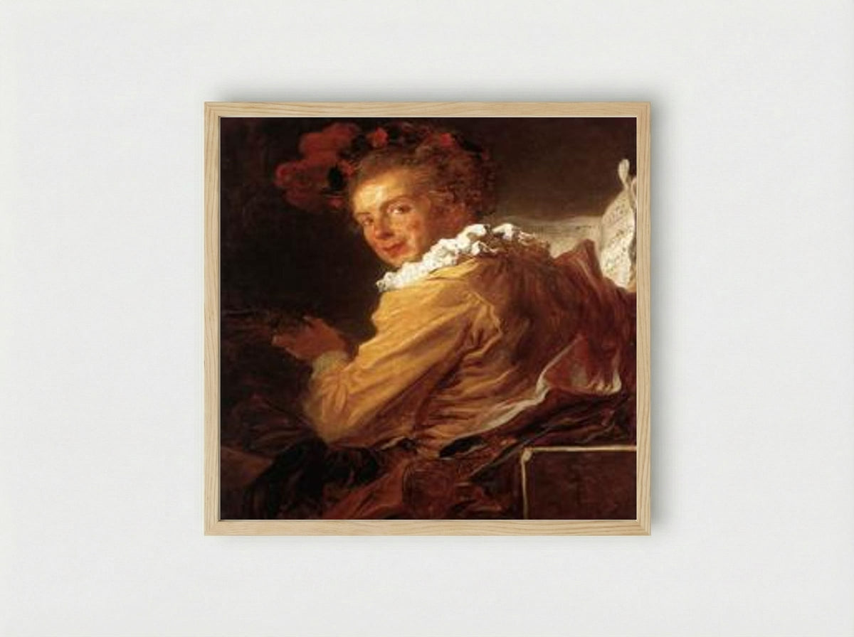 Portrait of Monsieur de la Breteche - Jean-Honore Fragonard - Framed Print Wood