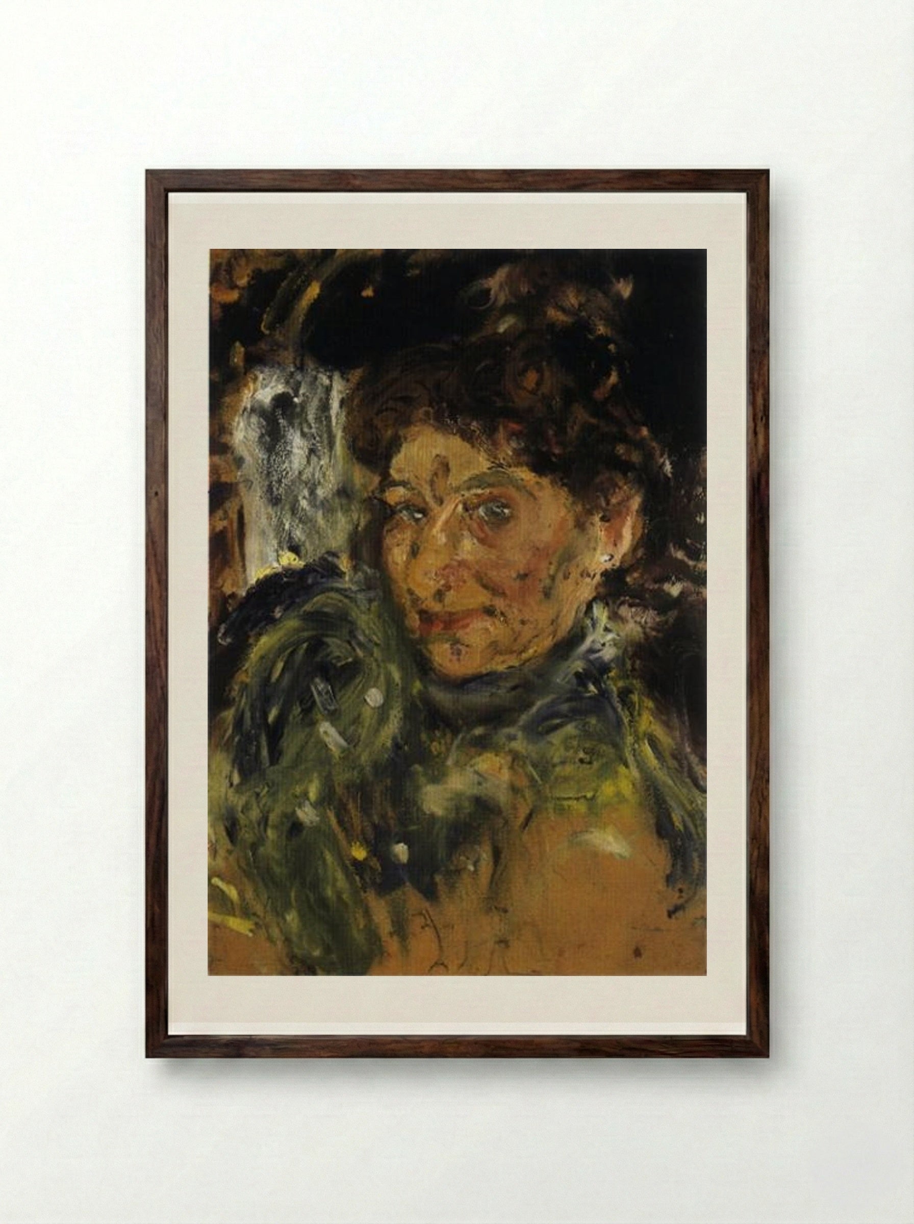 Portrait of Mother, Maria Gerstl - Richard Gerstl - Framed Print Dark Wood