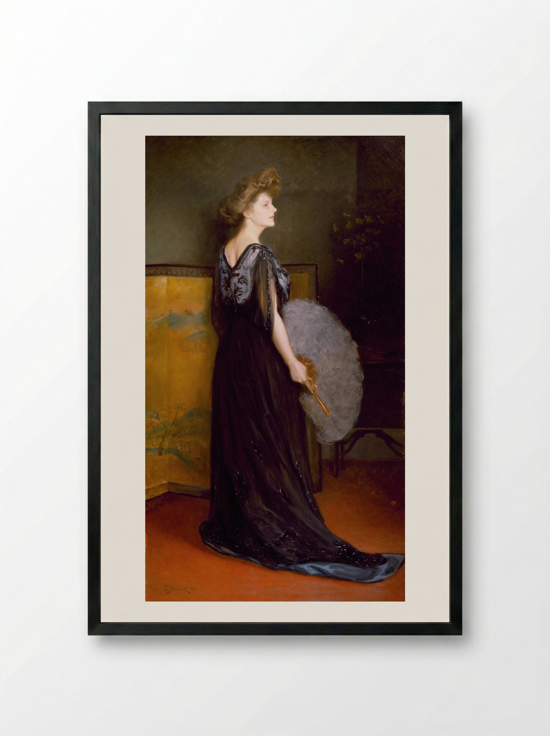 Portrait of Mrs Francis Stanton Blake - Julius LeBlanc Stewart - Framed Print Black