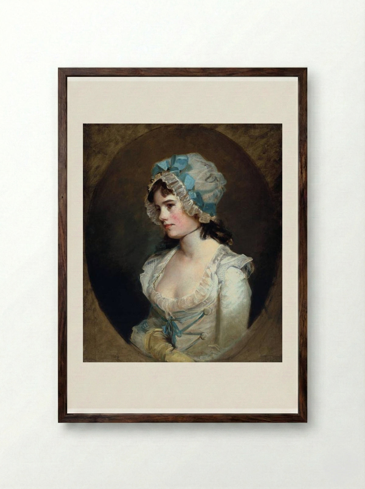 Portrait of Mrs Williams - John Hoppner - Framed Print Dark Wood