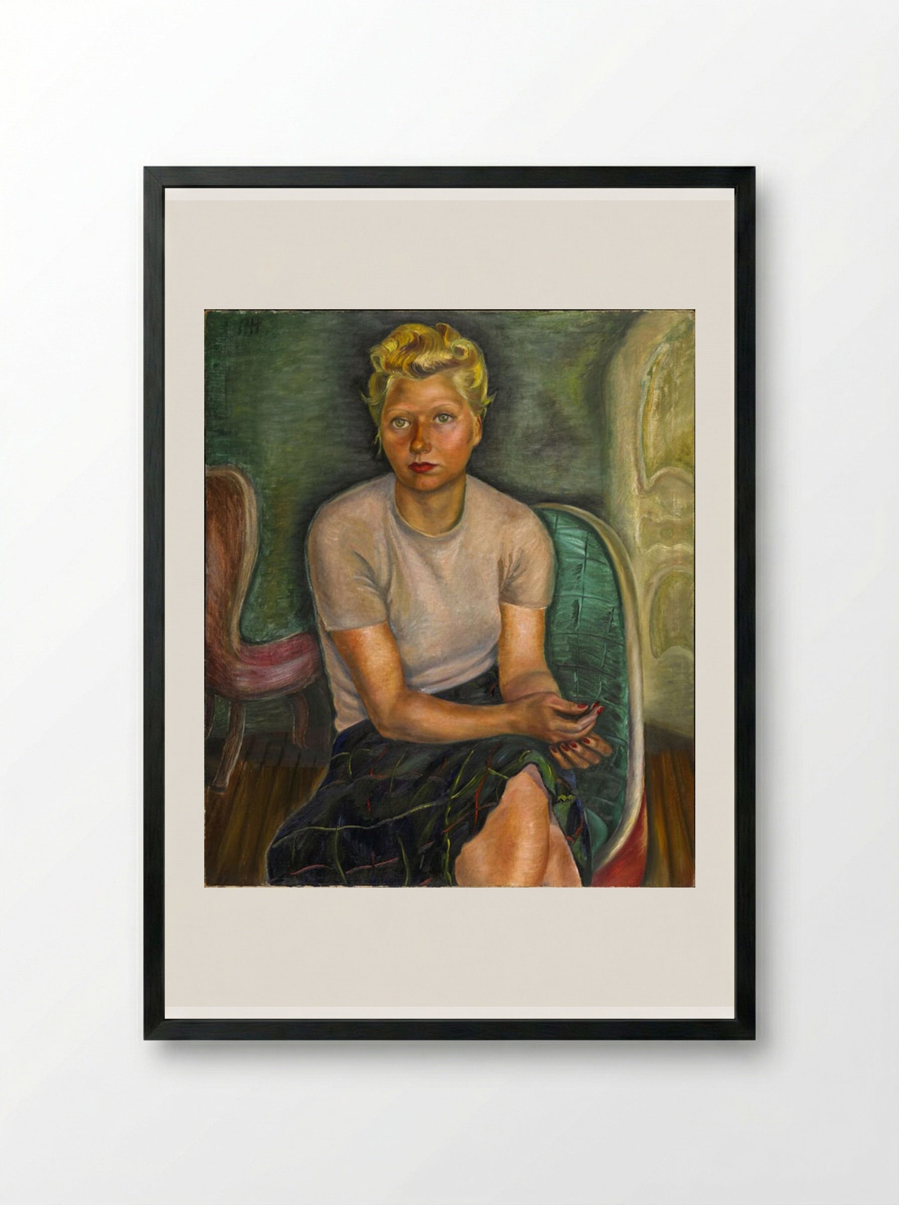 Portrait of Mrs. Zimmerman - Prudence Heward - Framed Print Black