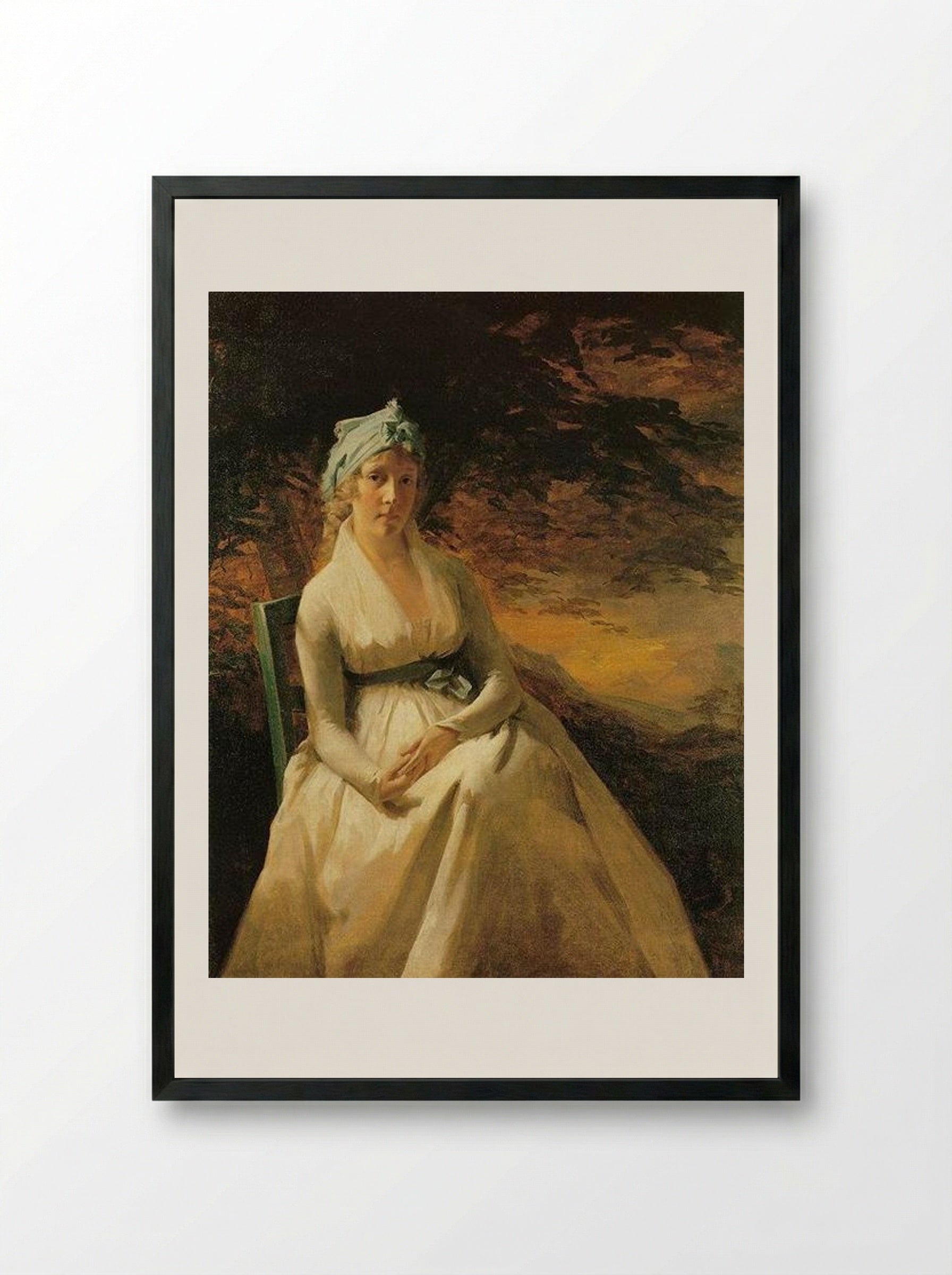 Portrait of Mrs. Andrew - Henry Raeburn - Framed Print Black