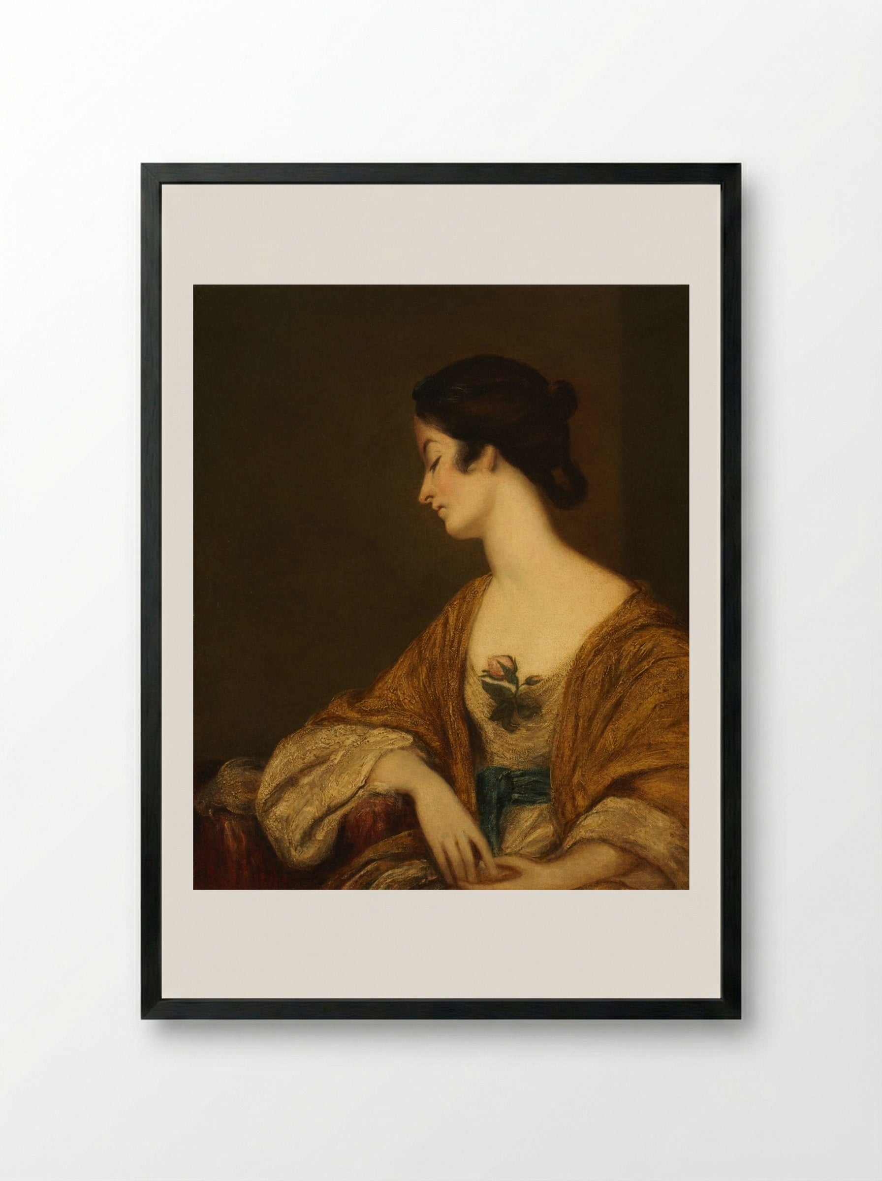Portrait of Mrs. George Collier - Joshua Reynolds - Framed Print Black