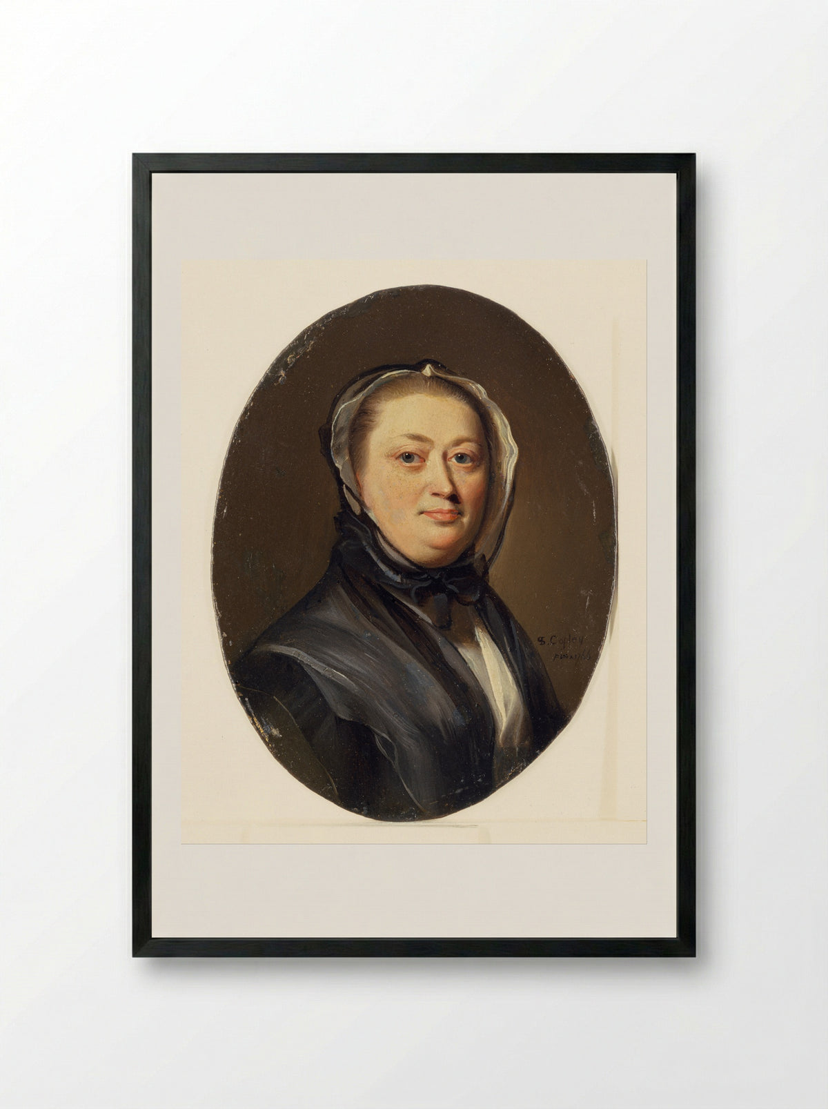 Portrait of Mrs. John Hancock - John Singleton Copley - Framed Print Black