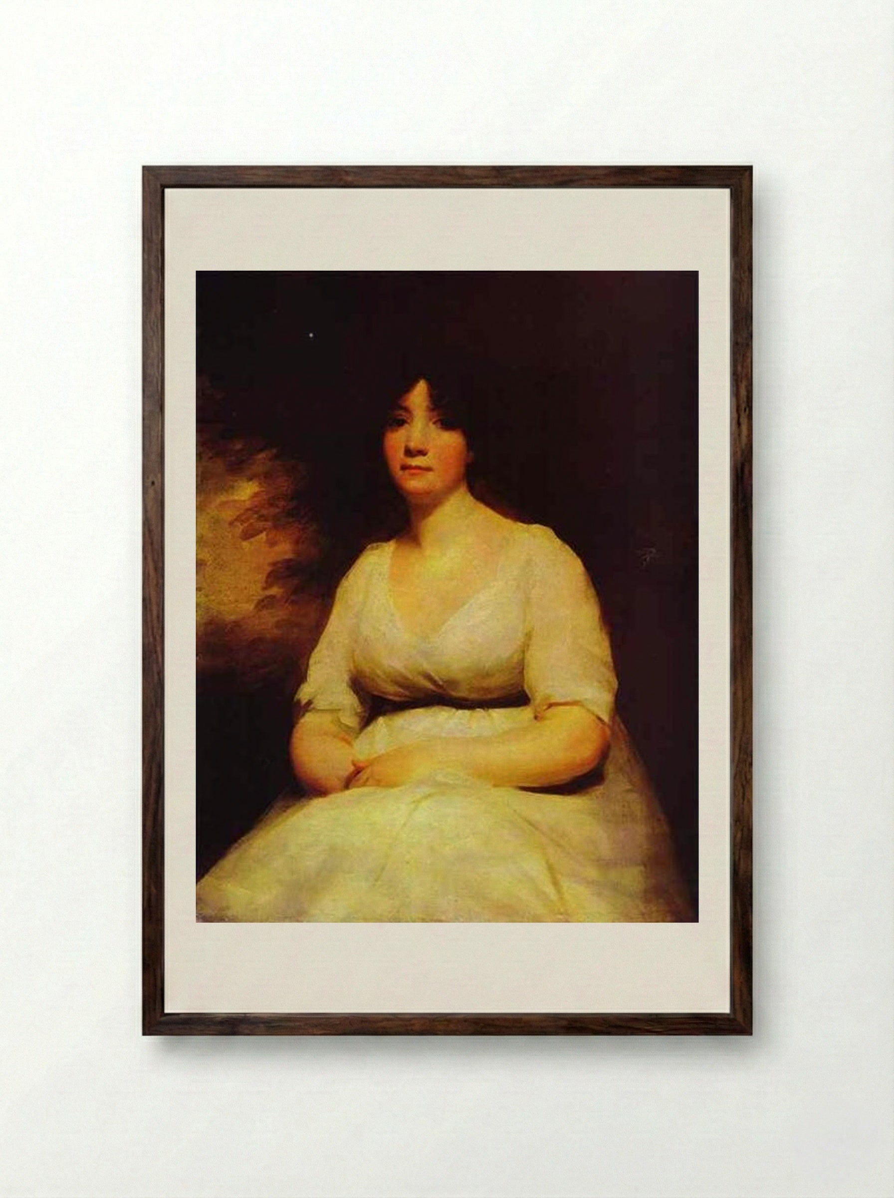 Portrait of Mrs. Kenneth Murchison - Henry Raeburn - Framed Print Dark Wood