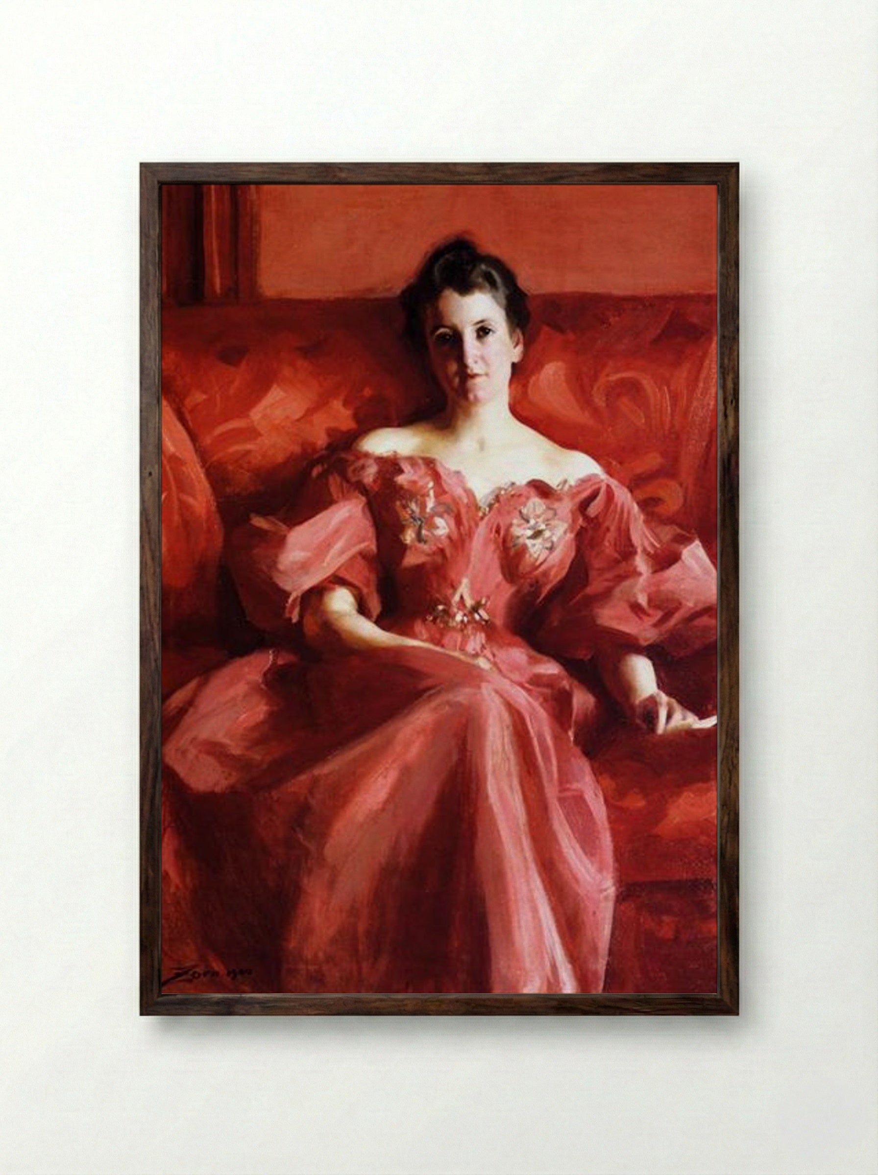 Portrait of Mrs. Howe - Anders Zorn - Framed Print Dark Wood
