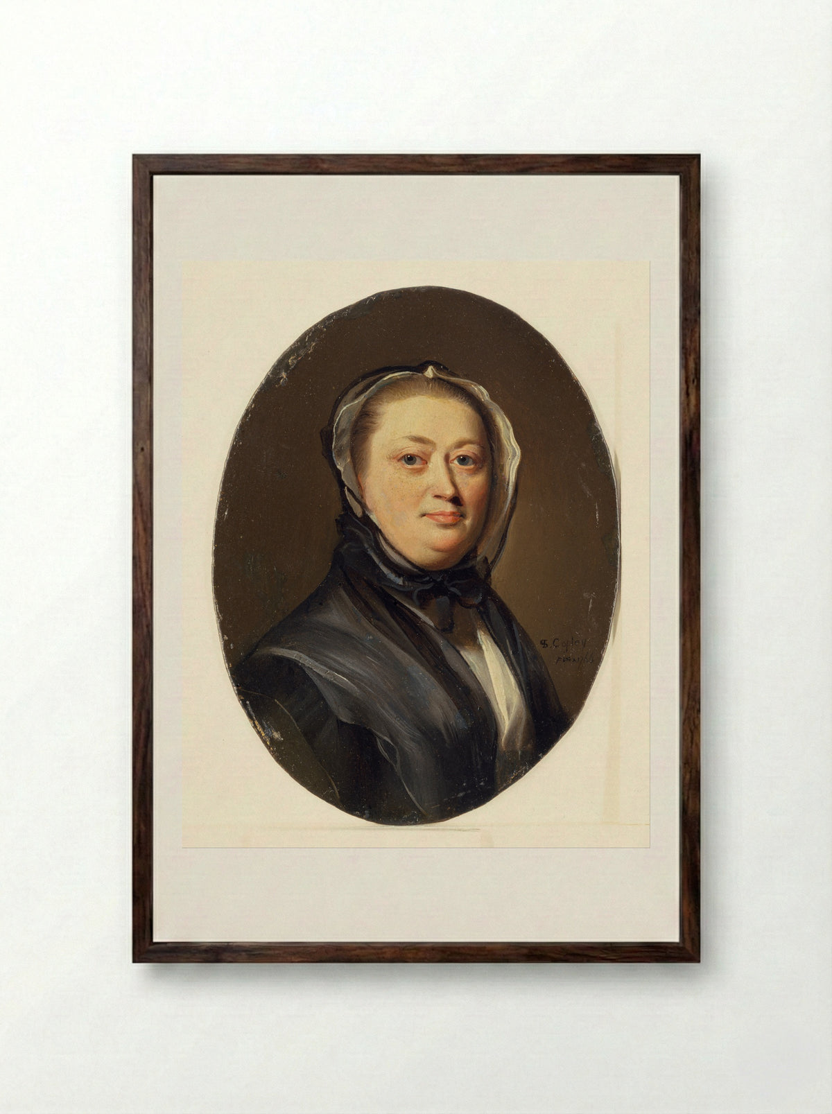 Portrait of Mrs. John Hancock - John Singleton Copley - Framed Print Dark Wood
