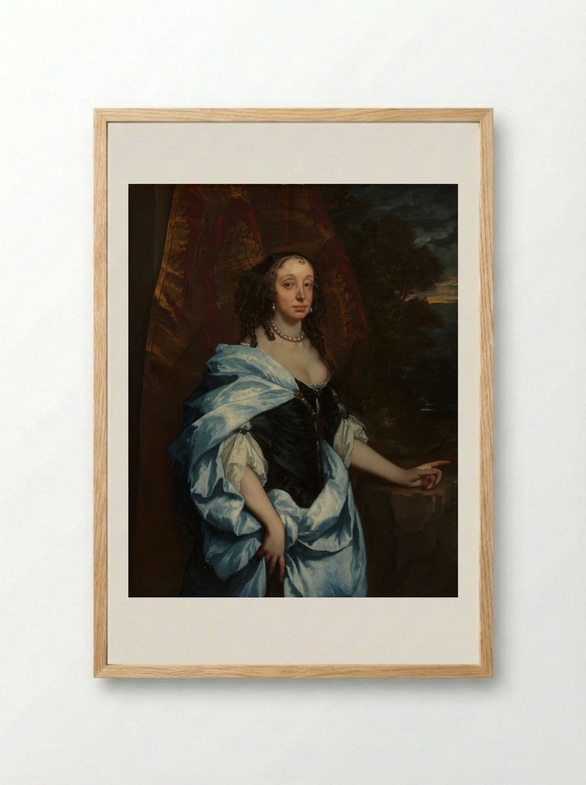 Portrait of Mrs. Leneve - Peter Lely - Framed Print Wood