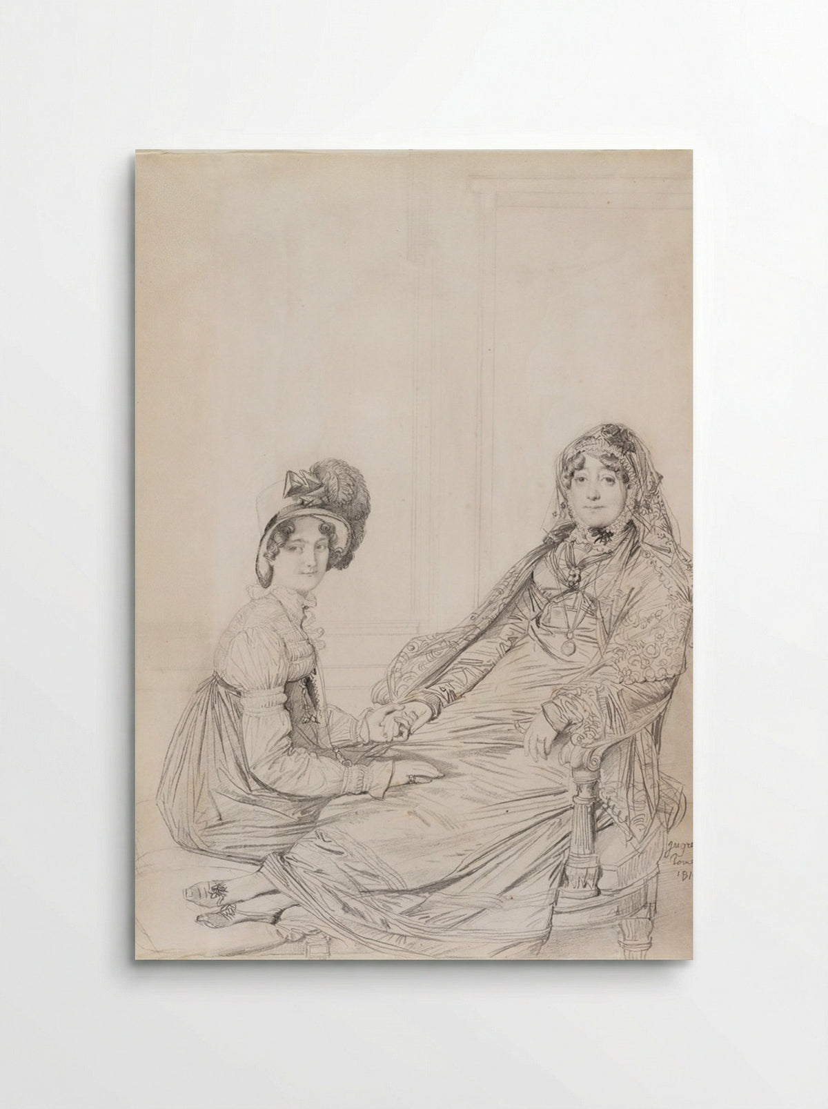 Portrait of Mrs. George Vesey and Her Daughter Elizabeth Vesey - Jean-Auguste-Dominique Ingres - Poster