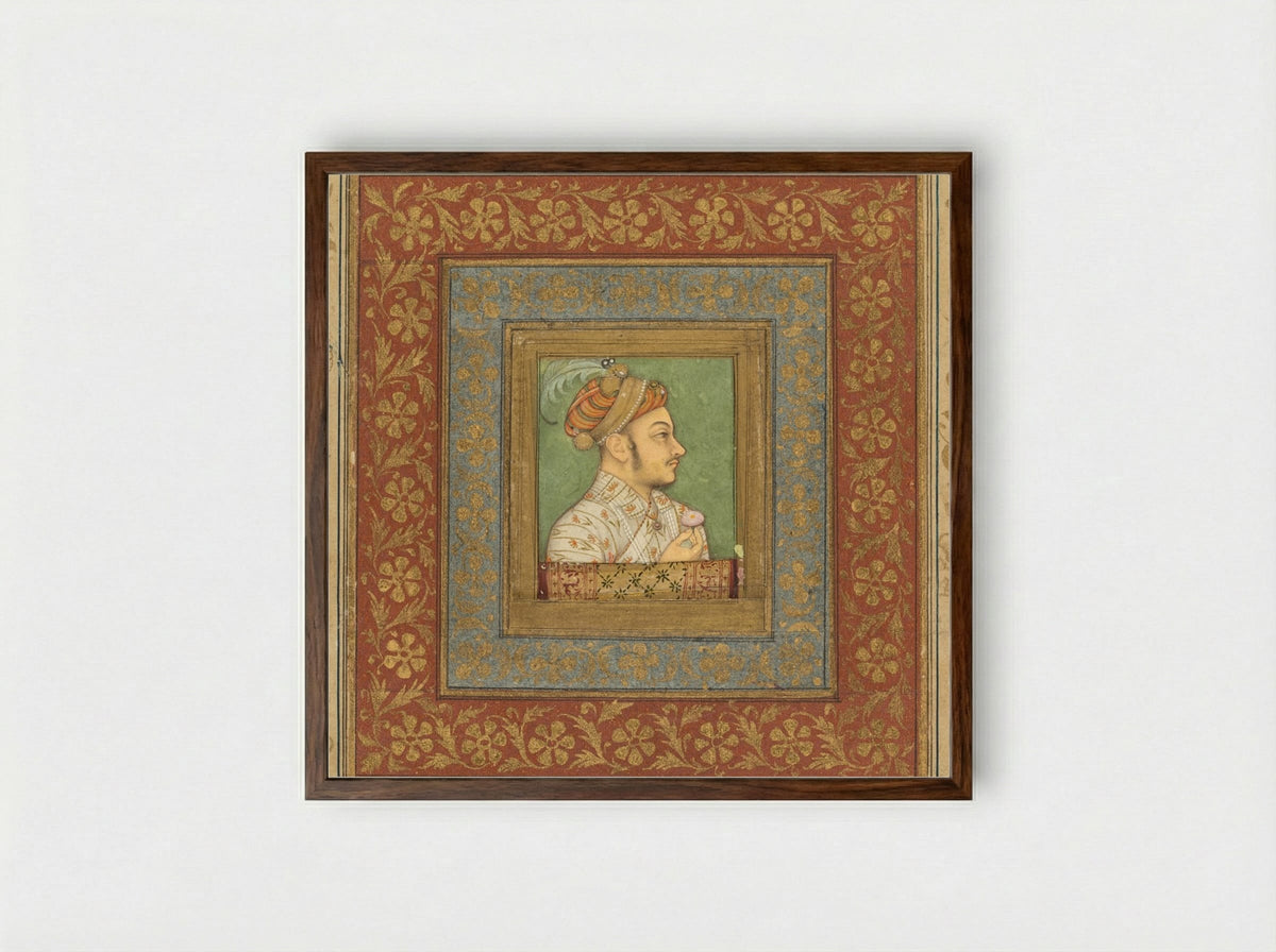 Portrait of Murad Bakhsh - Balchand - Framed Print Dark Wood