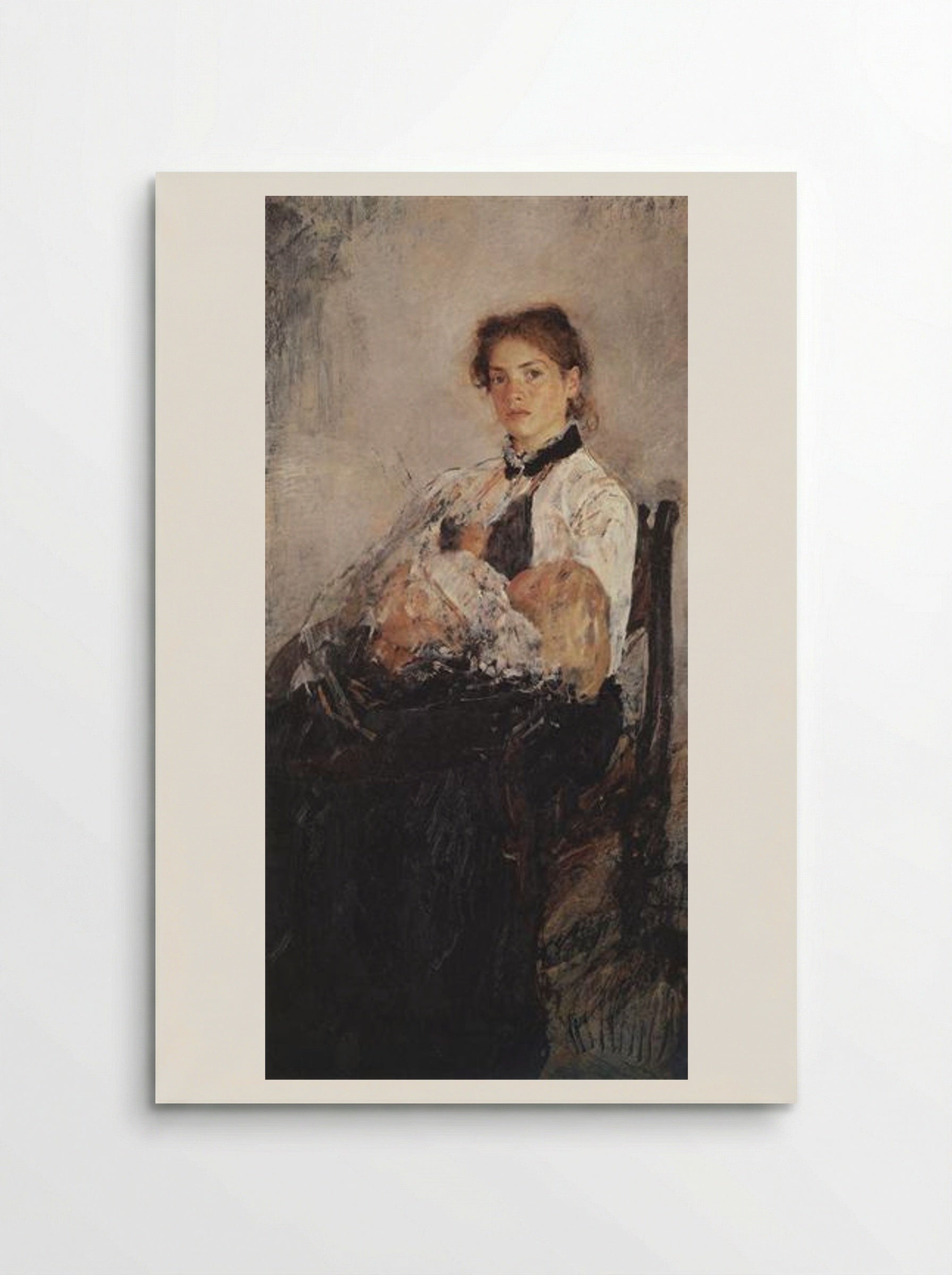 Portrait of Nadezhda Derviz with Her Child - Valentin Serov - Poster