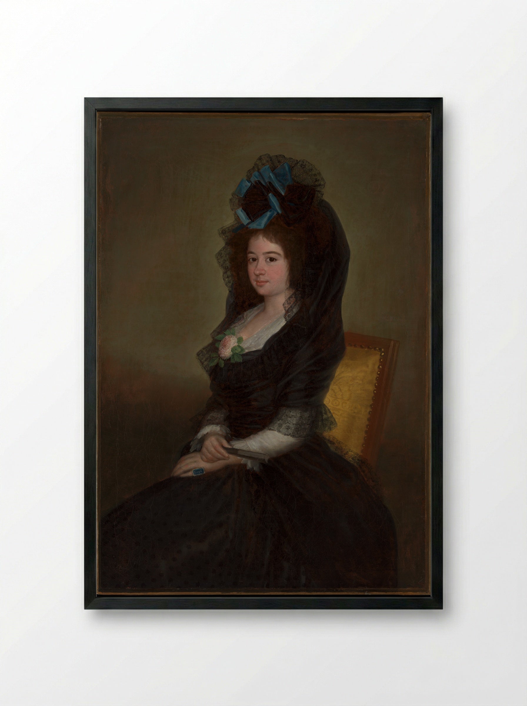 Portrait of Narcisa Barañano de Goicoechea - Francisco de Goya y Lucientes - Framed Print Black