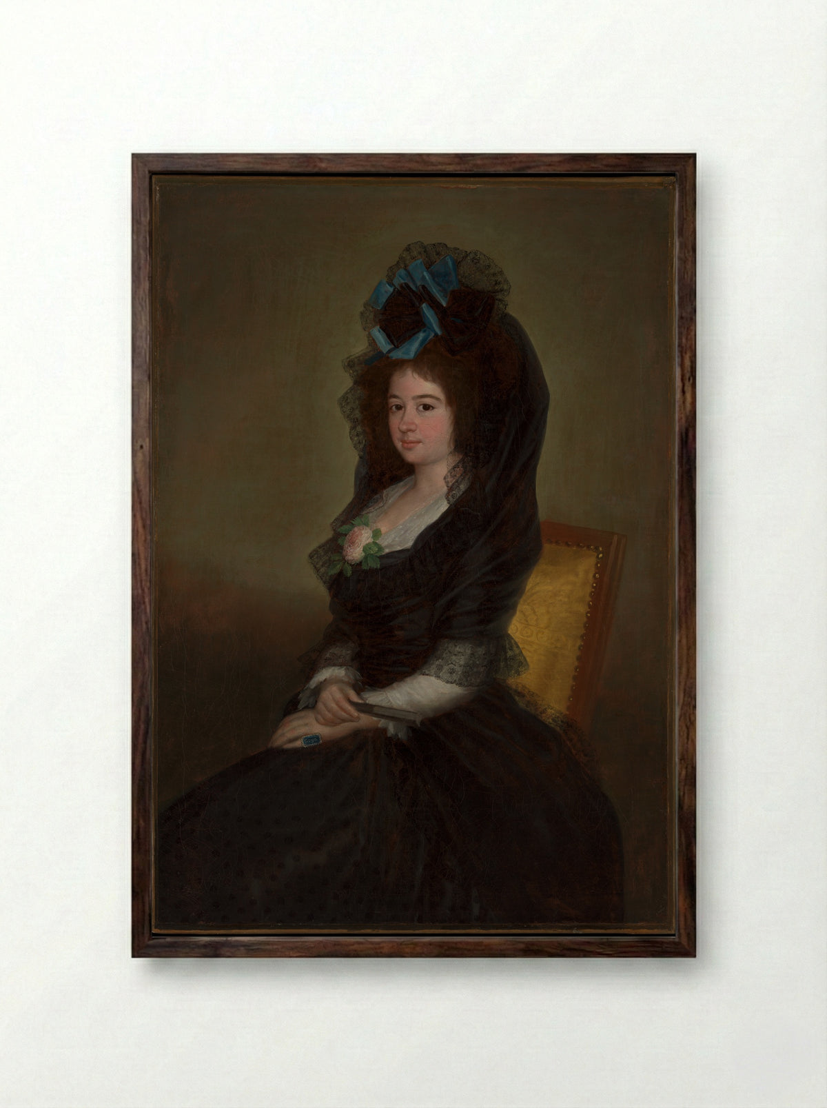 Portrait of Narcisa Barañano de Goicoechea - Francisco de Goya y Lucientes - Framed Print Dark Wood