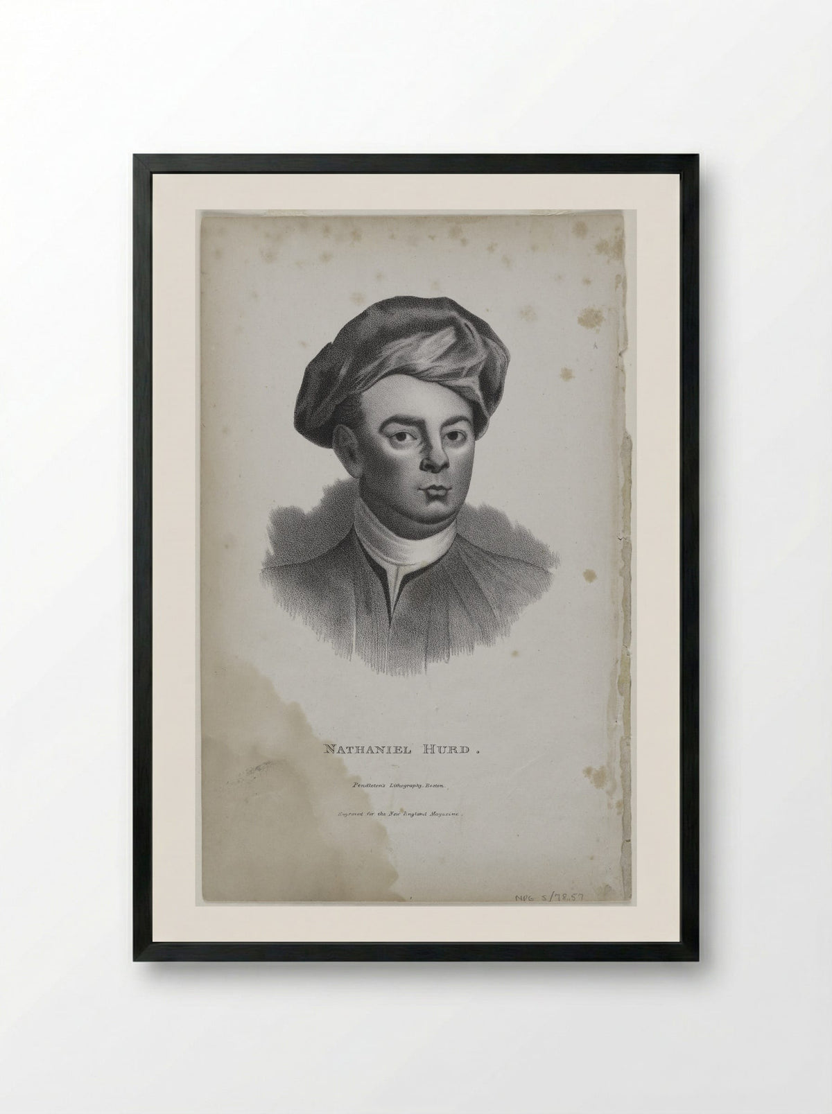 Portrait of Nathaniel Hurd - John Singleton Copley - Framed Print Black