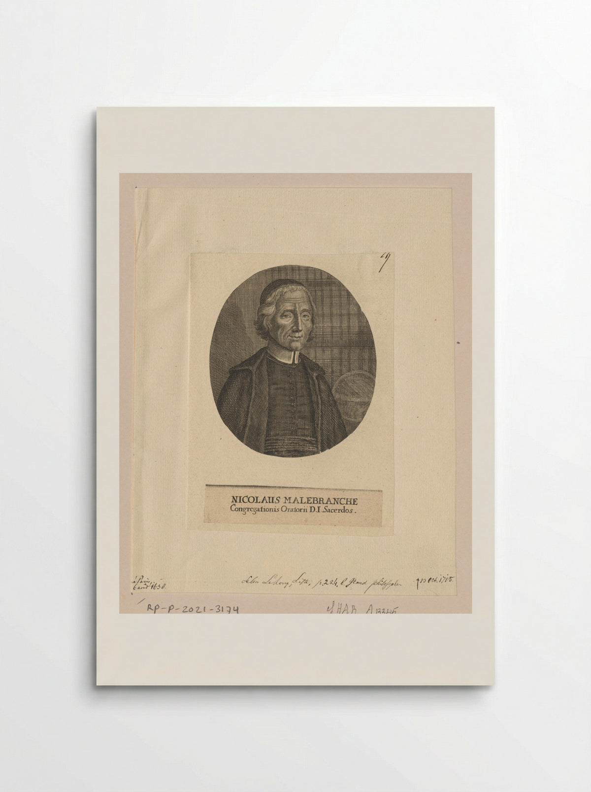 Portrait of Nicolas Malebranche - Jodocus Egidius Krauss - Poster