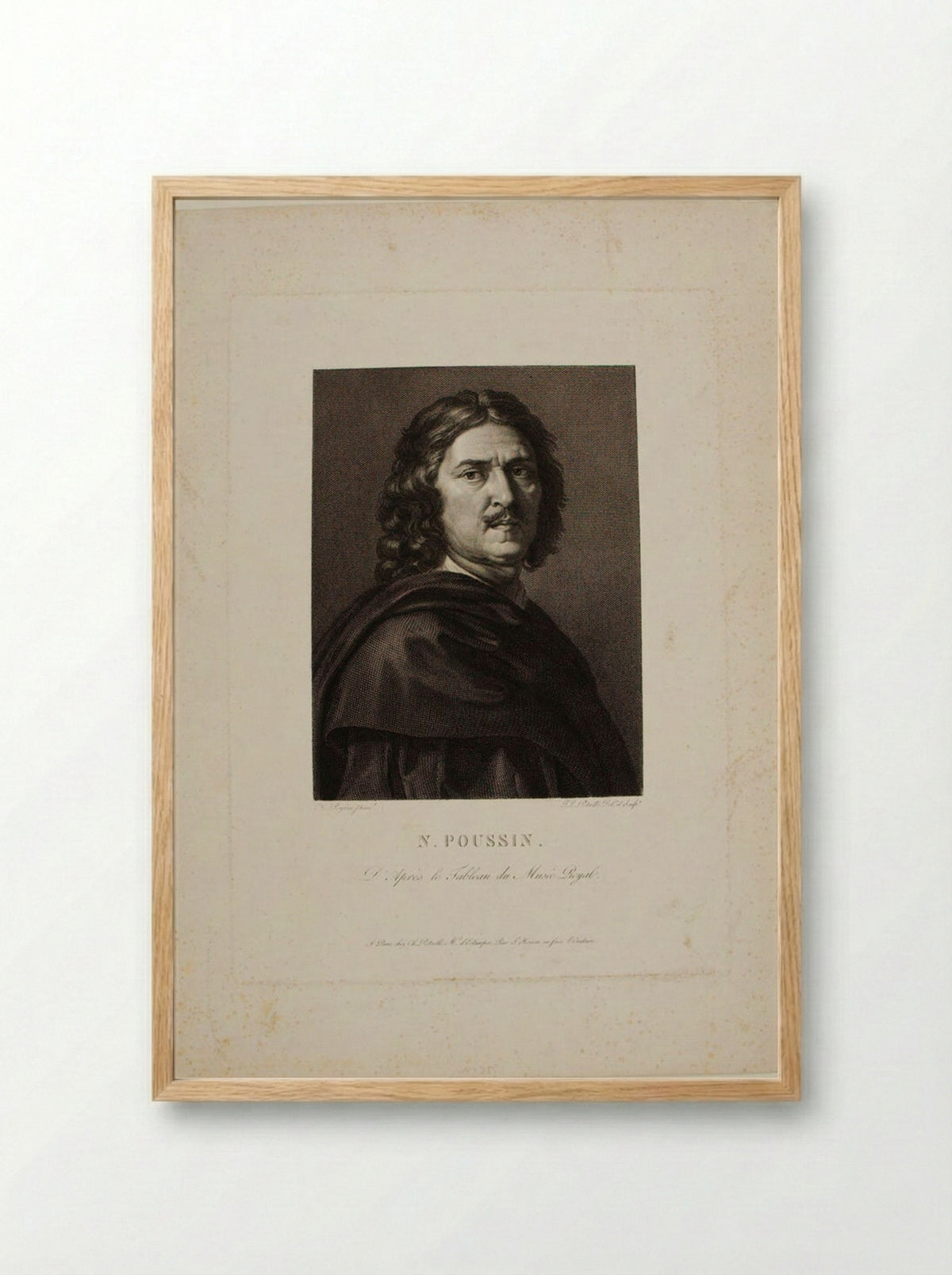 Portrait of Nicolas Poussin - Jean Louis Potrelle - Framed Print Wood