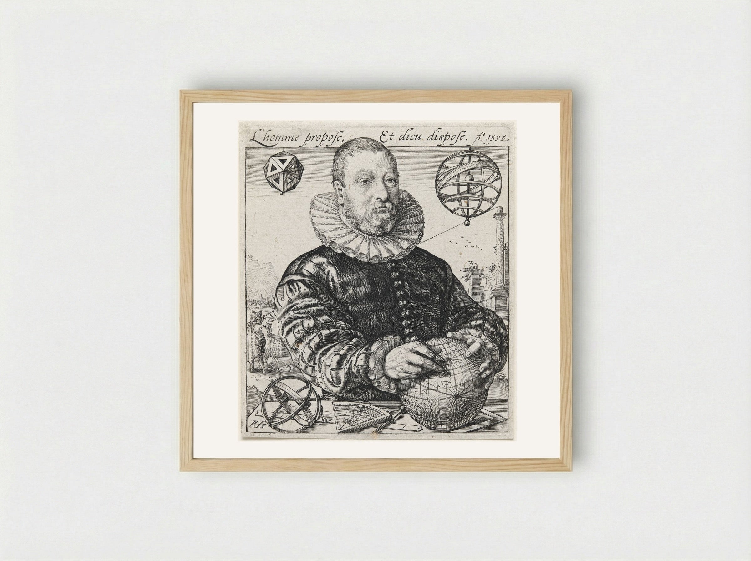 Portrait of Nicolaus Petri van Deventer - Hendrick Goltzius - Framed Print Wood