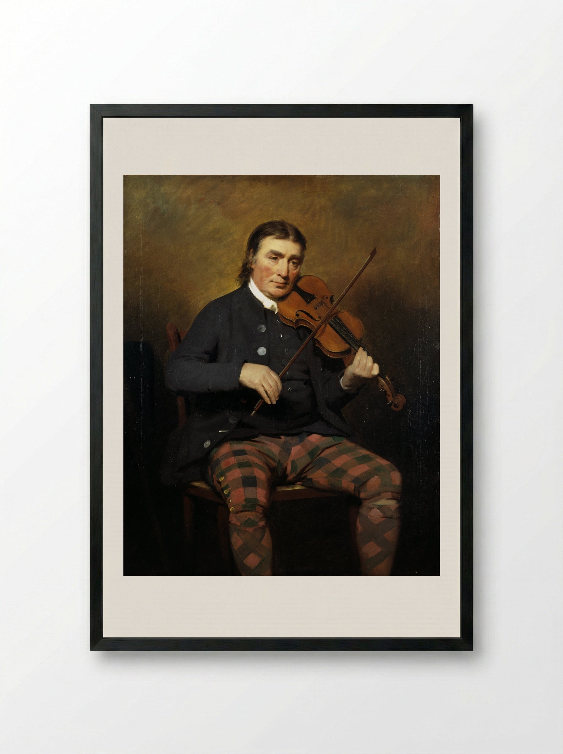 Portrait of Niel Gow - Sir Henry Raeburn - Framed Print Black