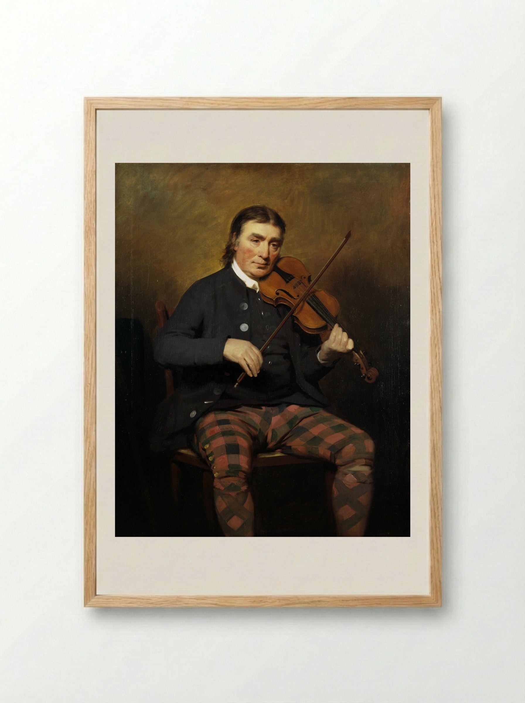 Portrait of Niel Gow - Sir Henry Raeburn - Framed Print Wood