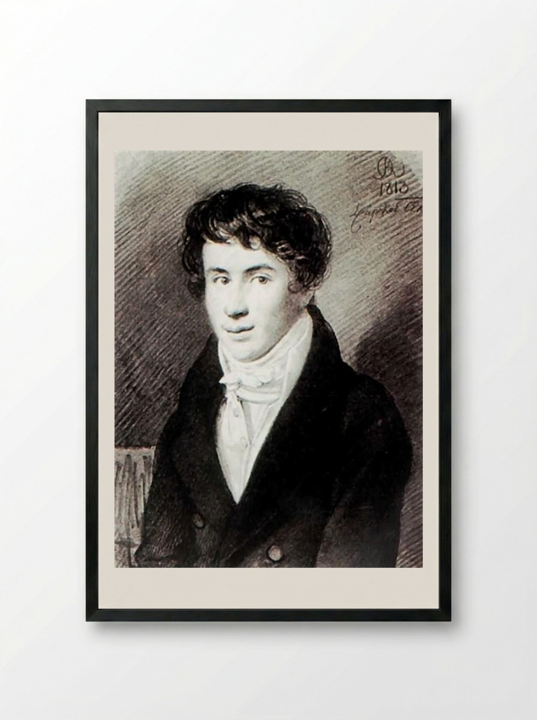Portrait of Nikita Muraviev - Orest Kiprensky - Framed Print Black