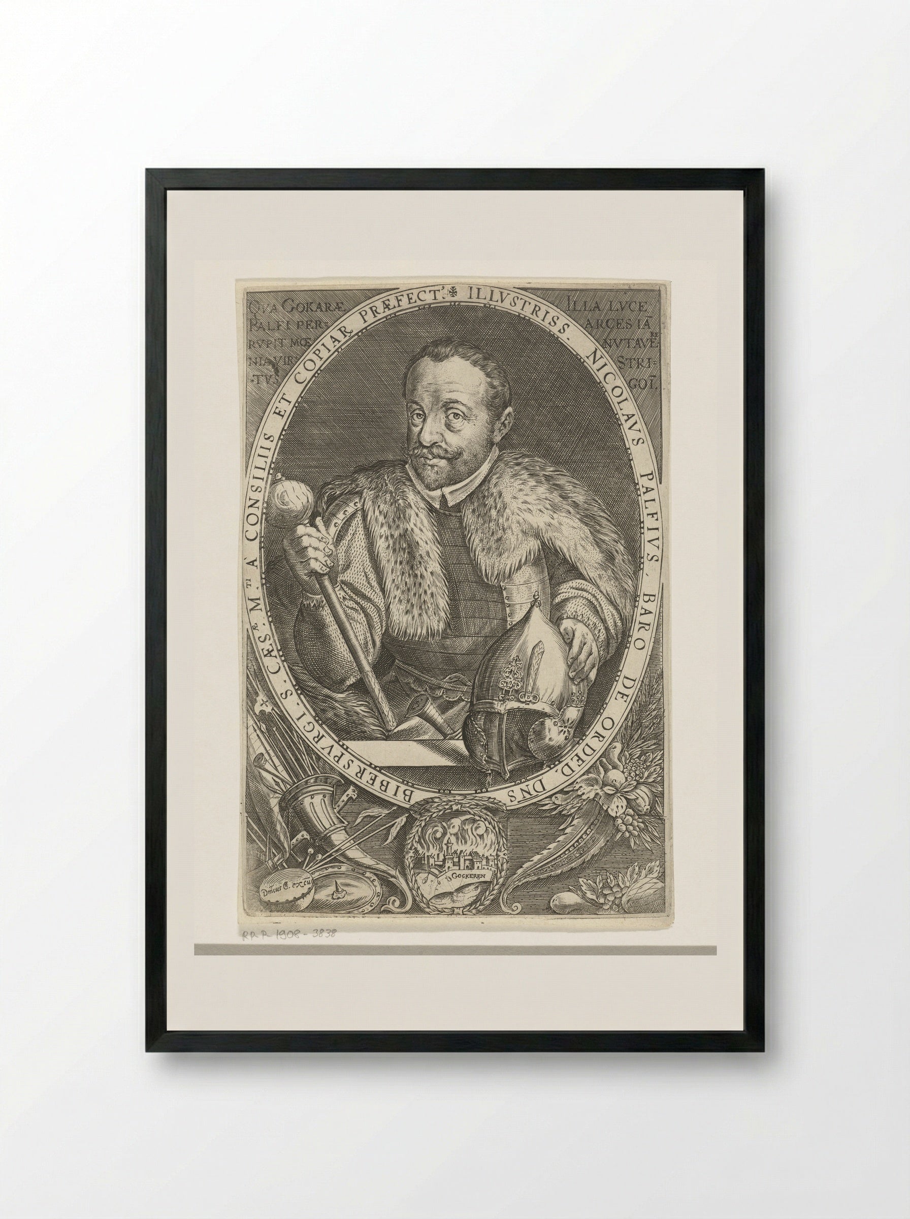 Portrait of Nikolaus Pálffy, Baron of Erdőd - Dominicus Custos - Framed Print Black