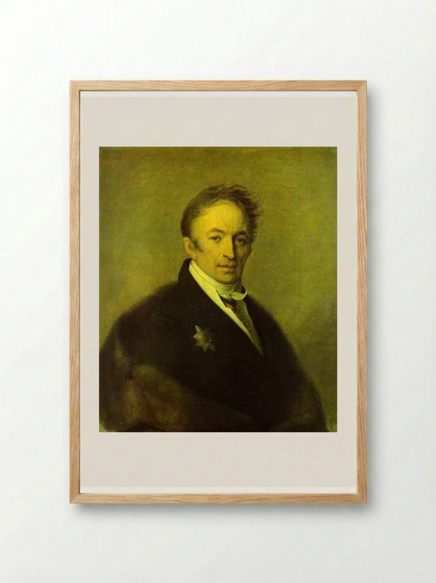 Portrait of Nikolay Karamzin - Alexey Venetsianov - Framed Print Wood