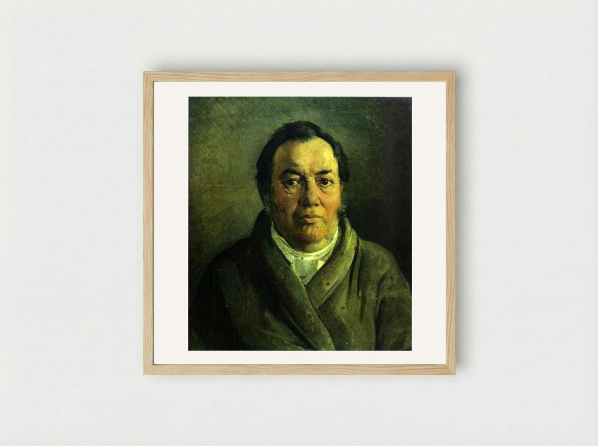 Portrait of Nikolay O. Ge - Nikolai Ge - Framed Print Wood