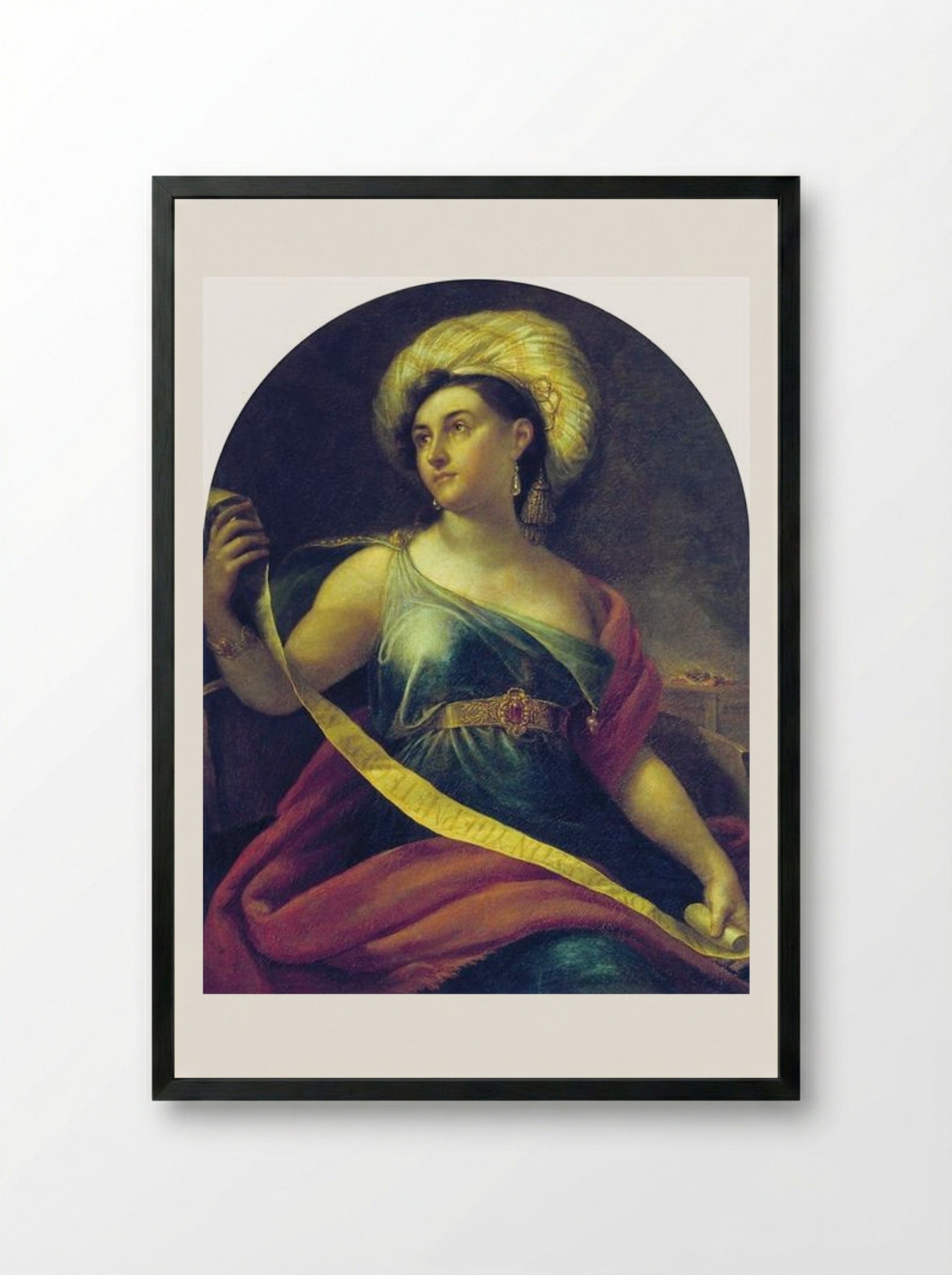 Portrait of Nimfodora Semenova - Orest Kiprensky - Framed Print Black