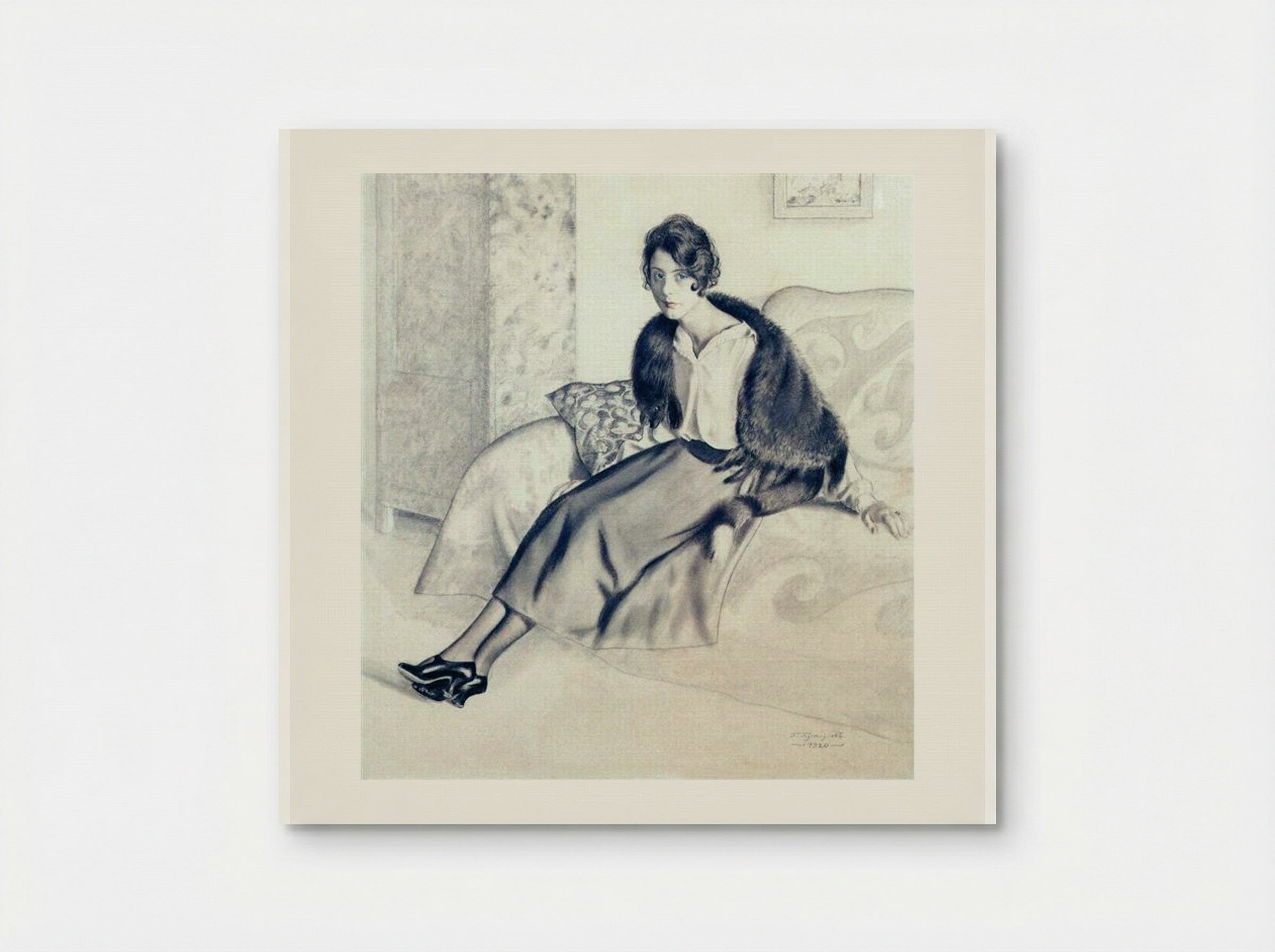 Portrait of O.P. Myasoedova - Boris Kustodiev - Poster