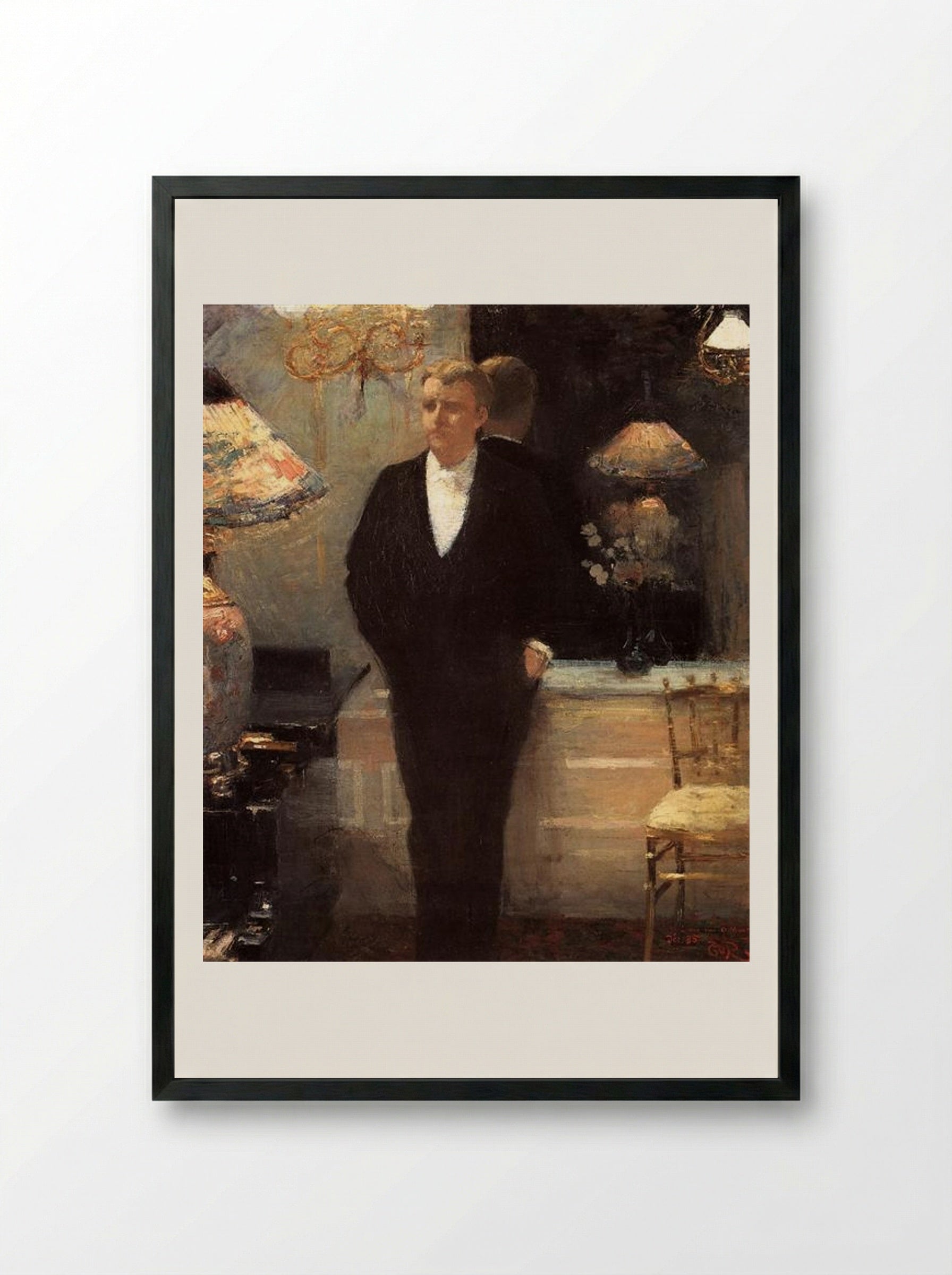 Portrait of Octave Maus - Théo van Rysselberghe - Framed Print Black